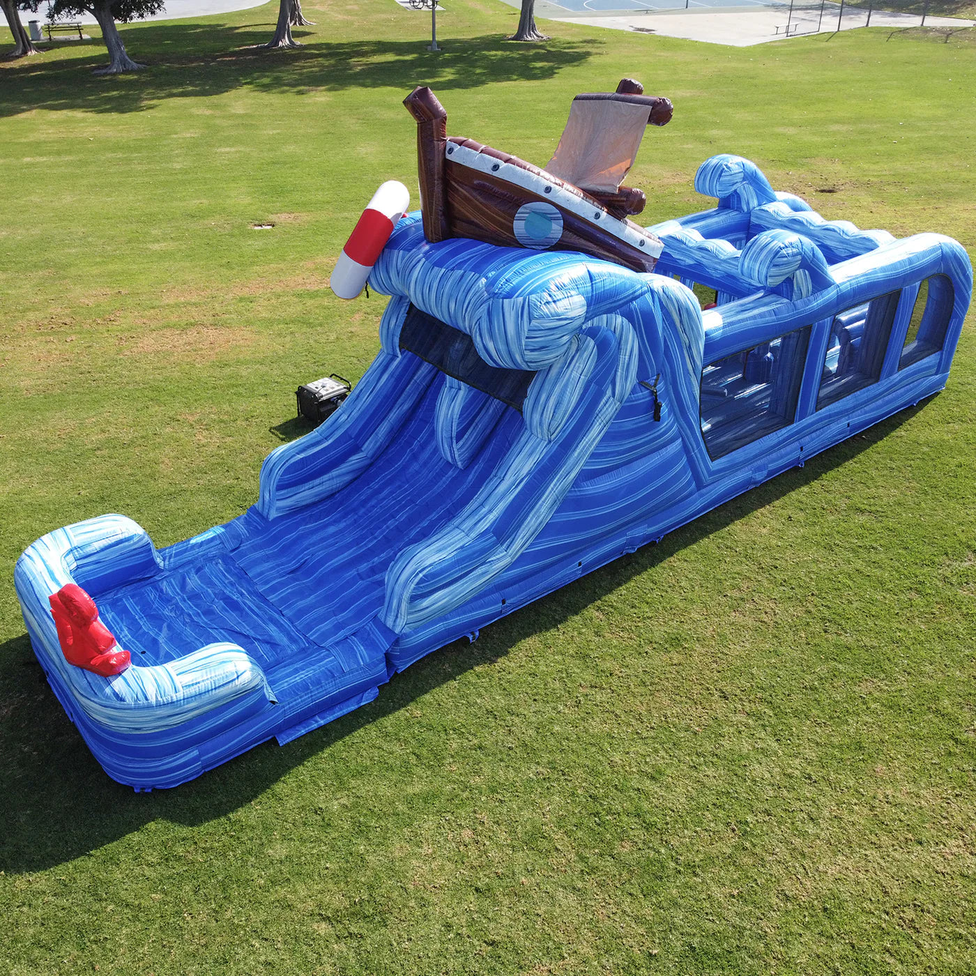 pirate-themed inflatable obstacle courses