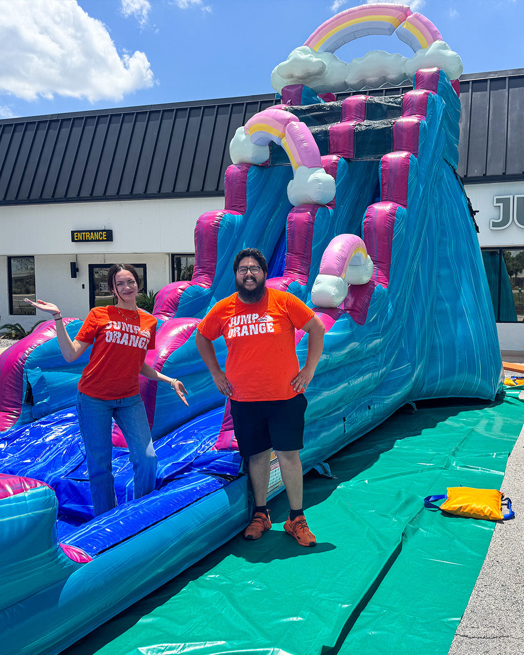 lightweight bounce house slide combo