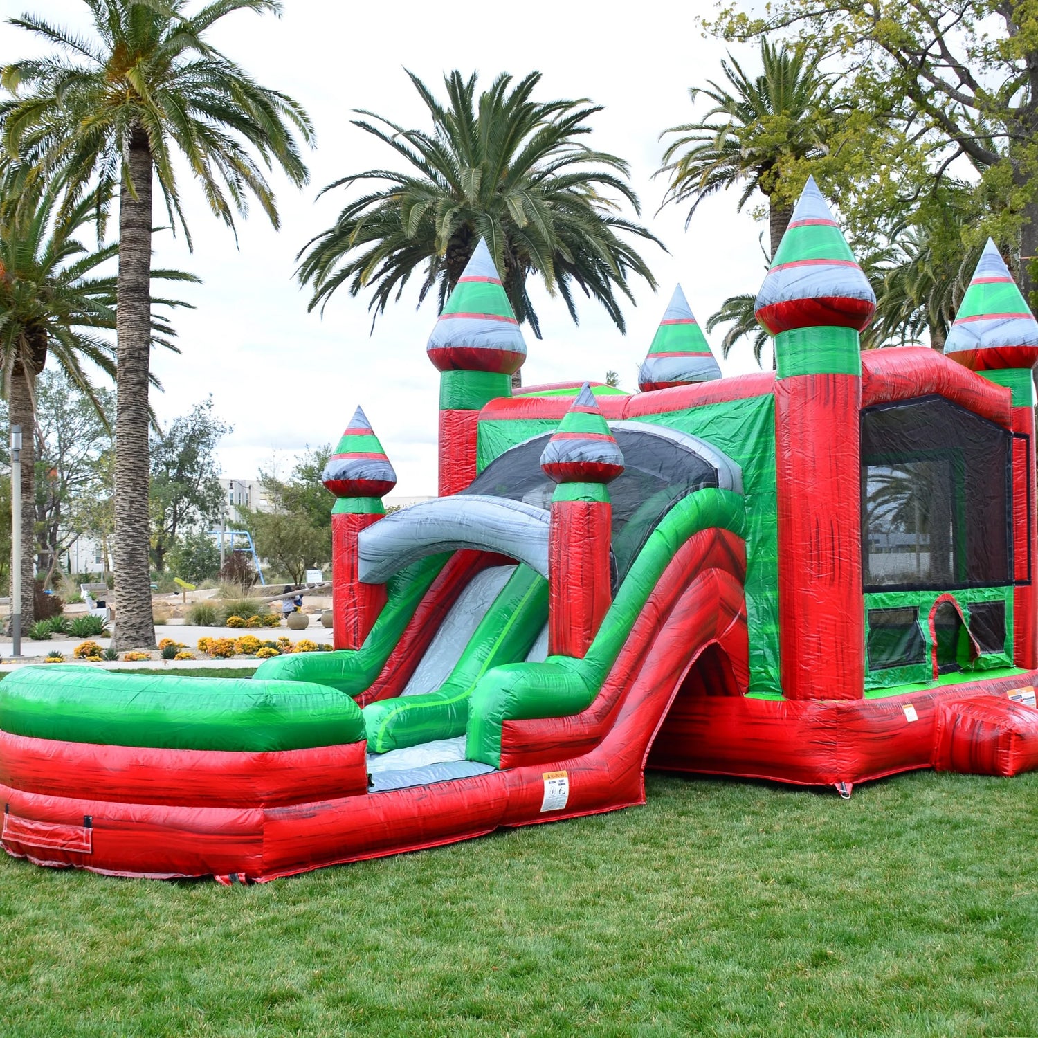 double water slide bounce house