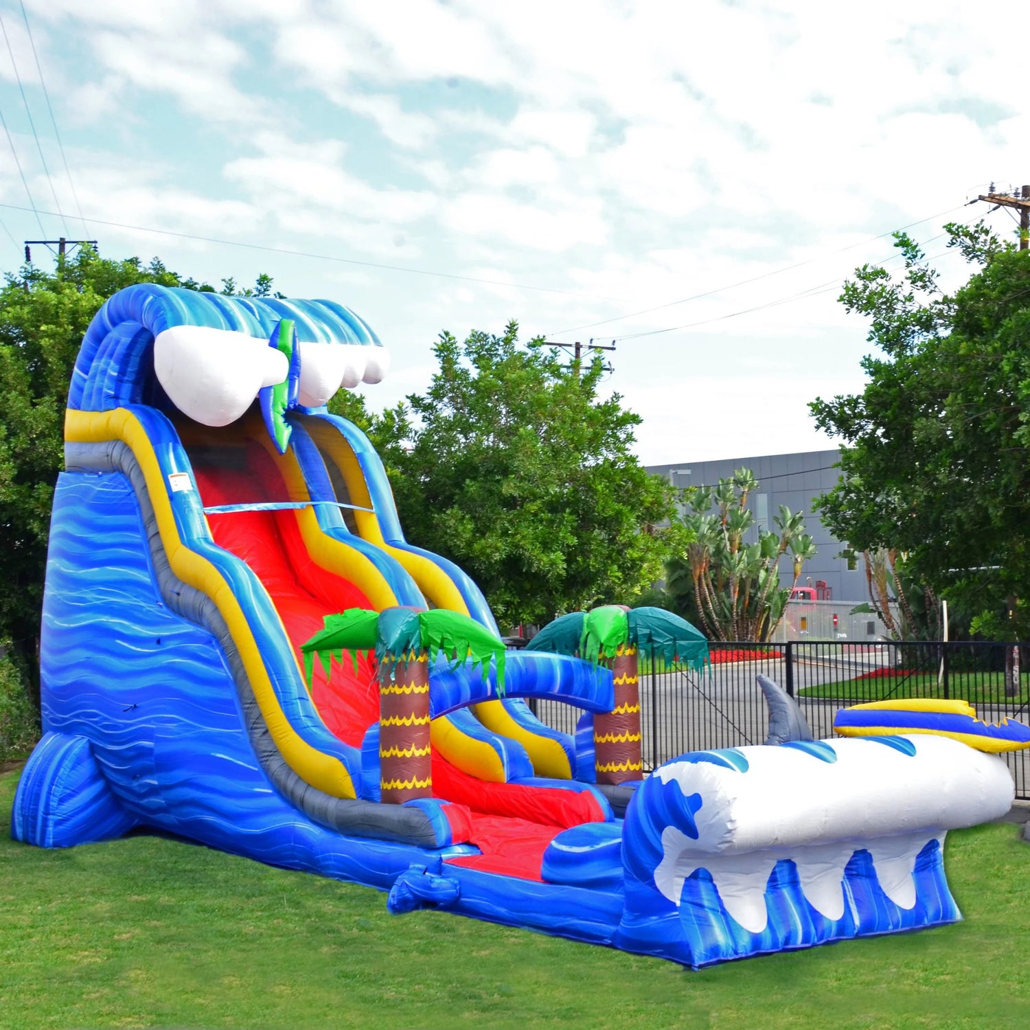 incorporating inflatable water slip and slide