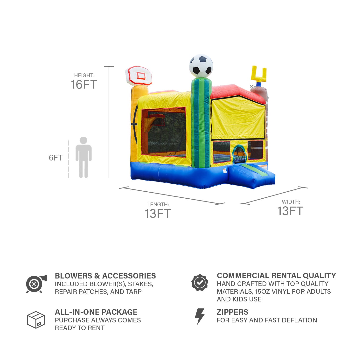 SPORTS 13' X 13' BOUNCE HOUSE