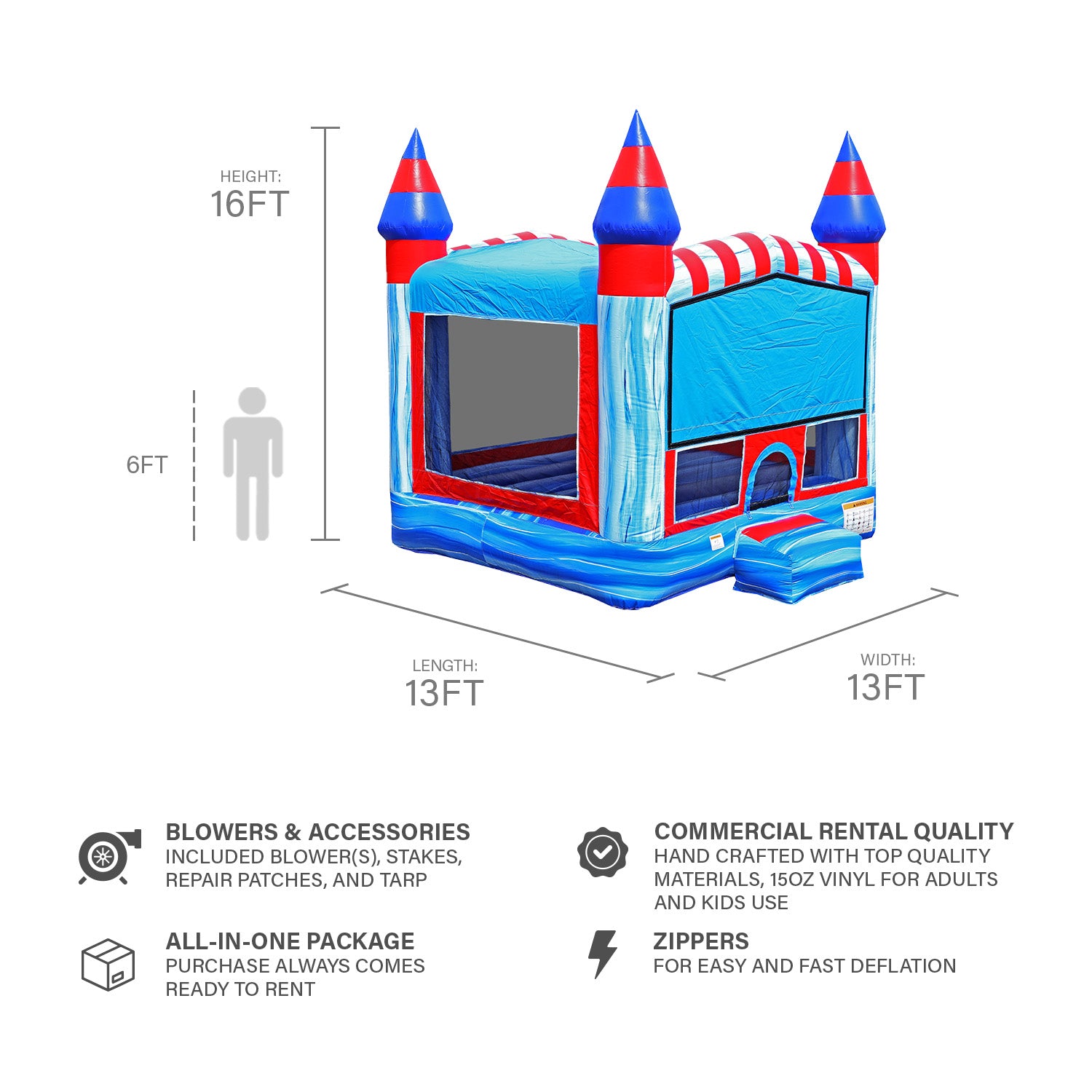GLACIER 13' X 13' BOUNCE HOUSE