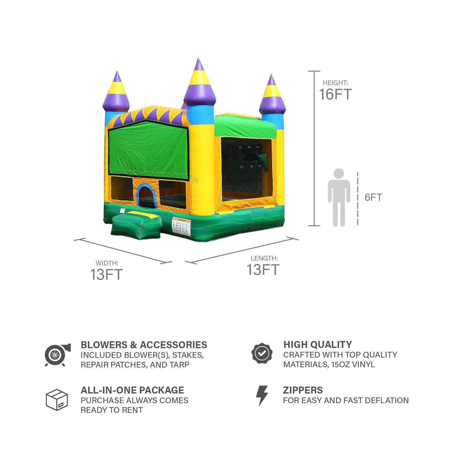 JUNGLE ZOO 13' X 13' BOUNCE HOUSE