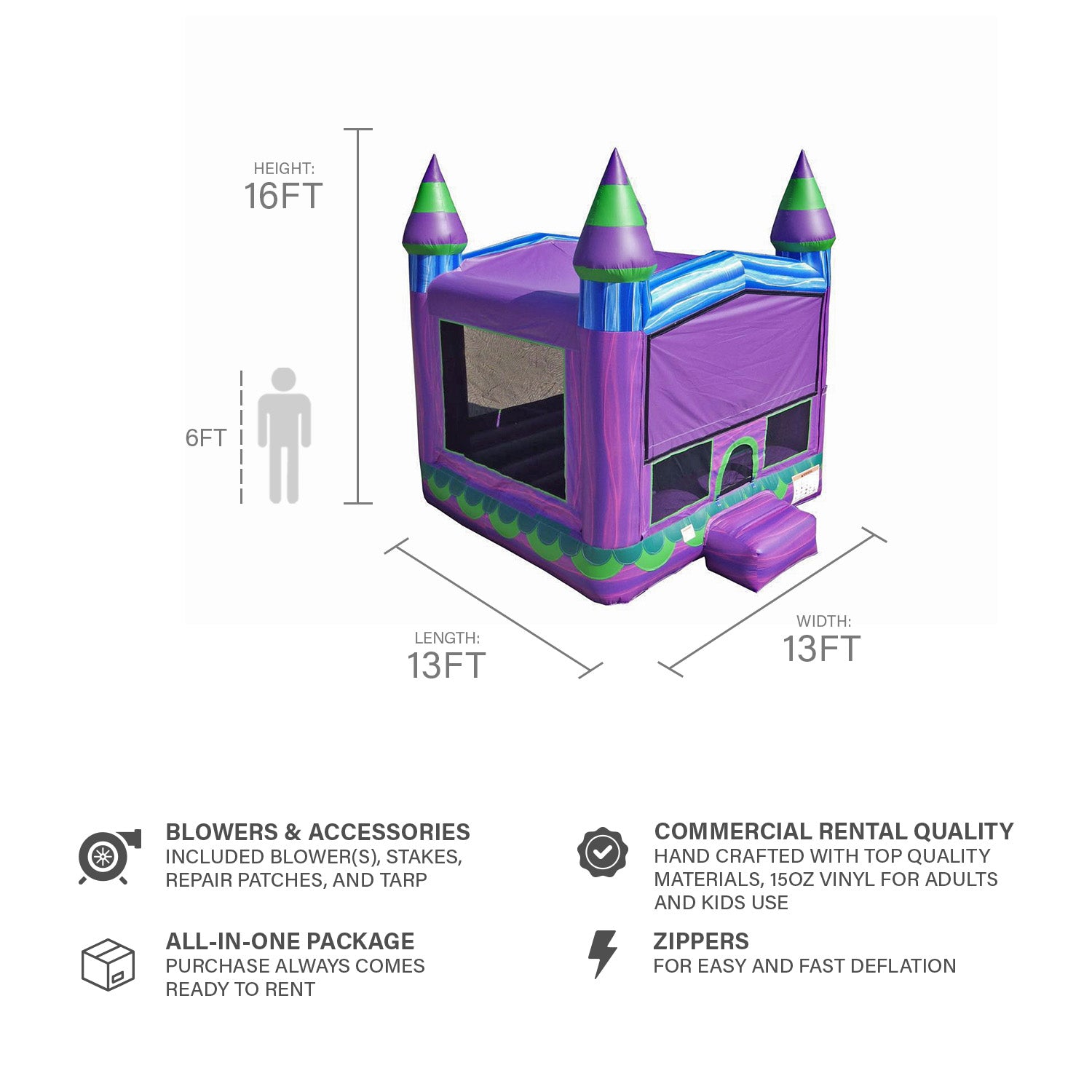 MERMAID 13' X 13' BOUNCE HOUSE