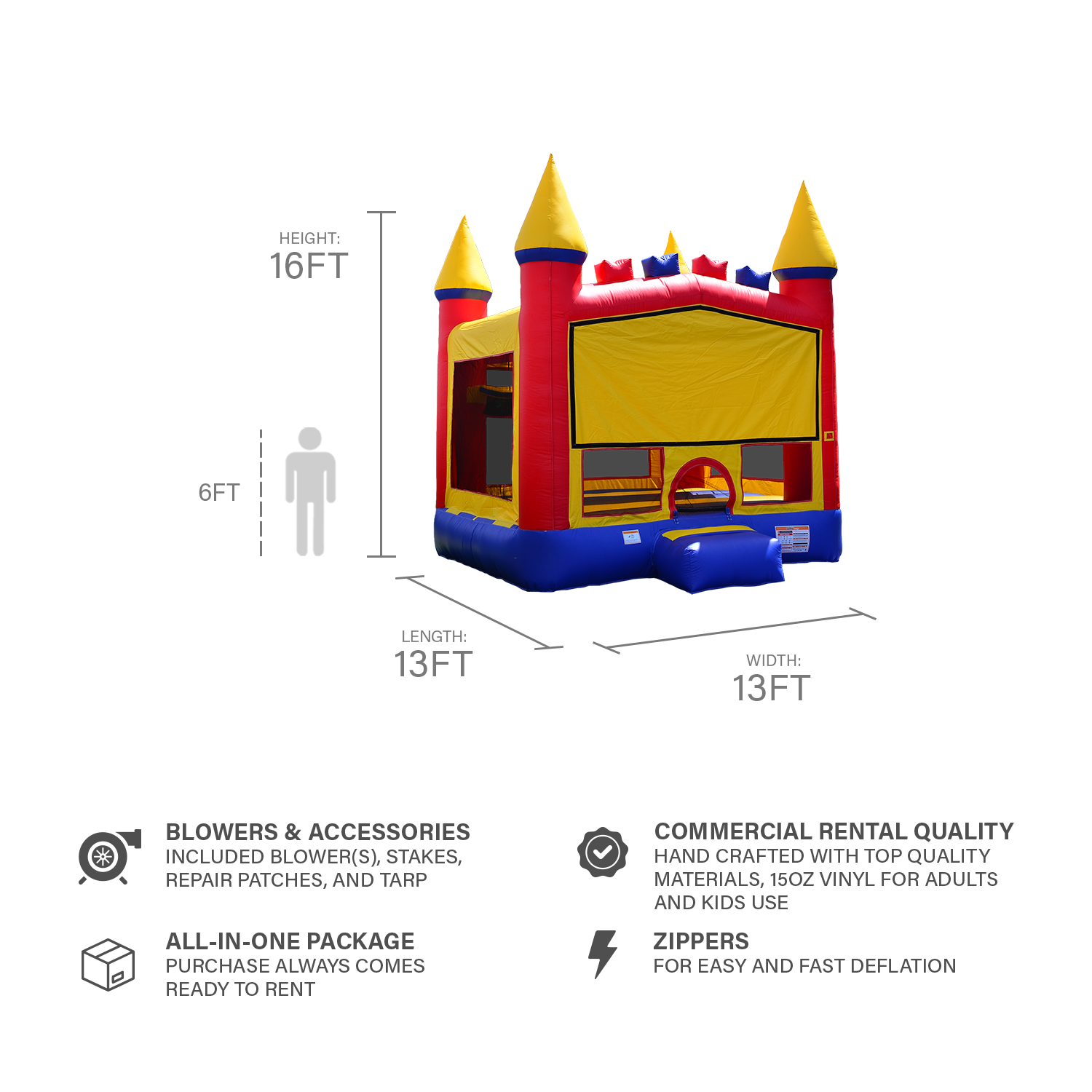 RAINBOW 13' X 13' BOUNCE HOUSE