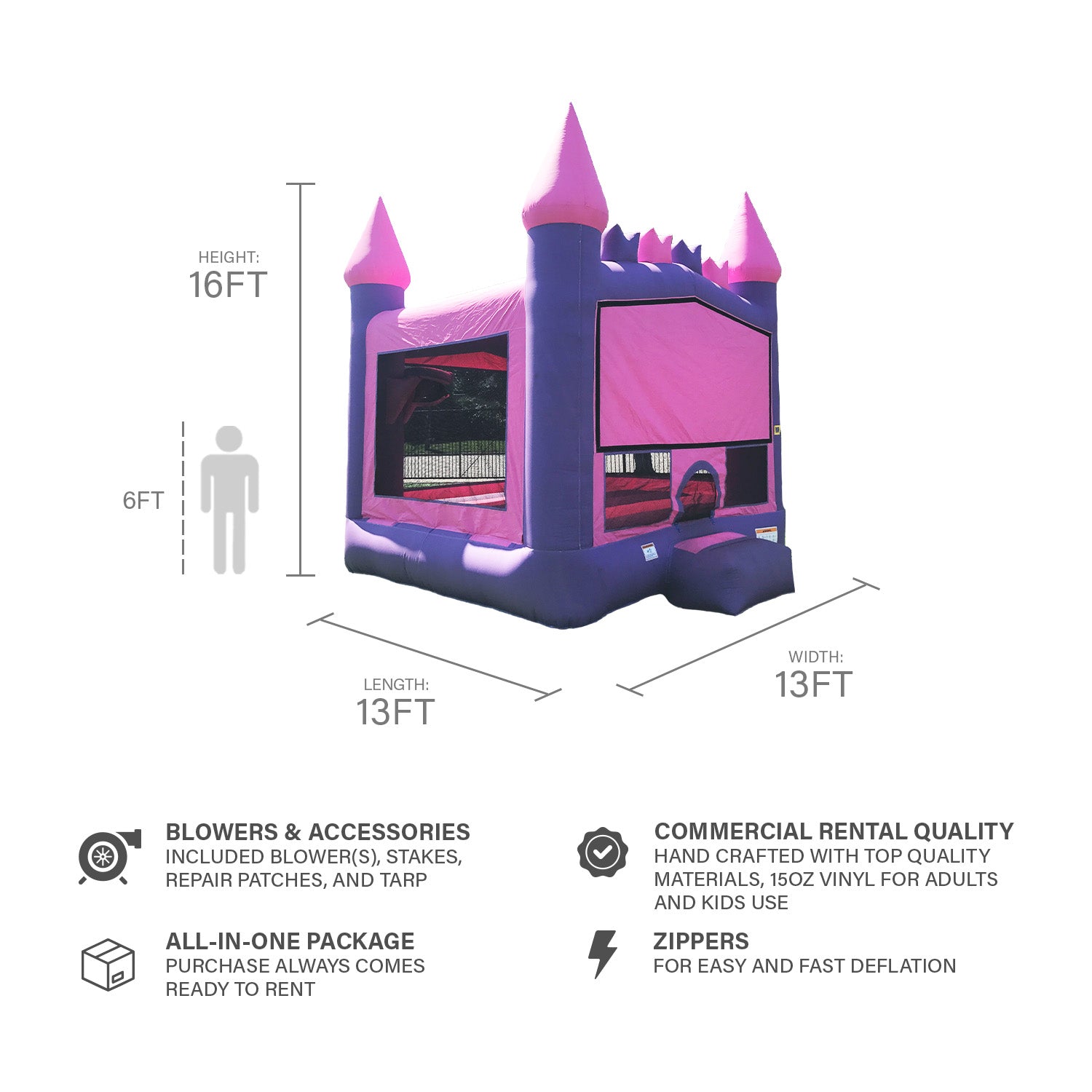 PRINCESS 13' X 13' BOUNCE HOUSE