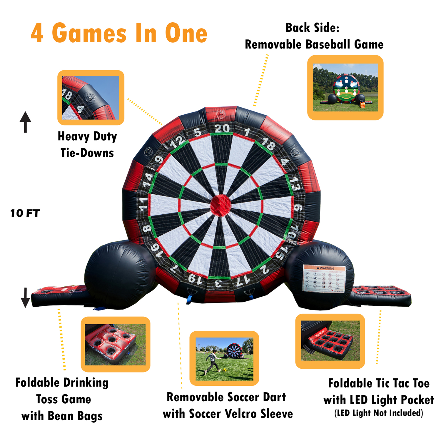 MULTI-USE 10 FT SOCCER DART/BANNER GAME/SIDE GAMES