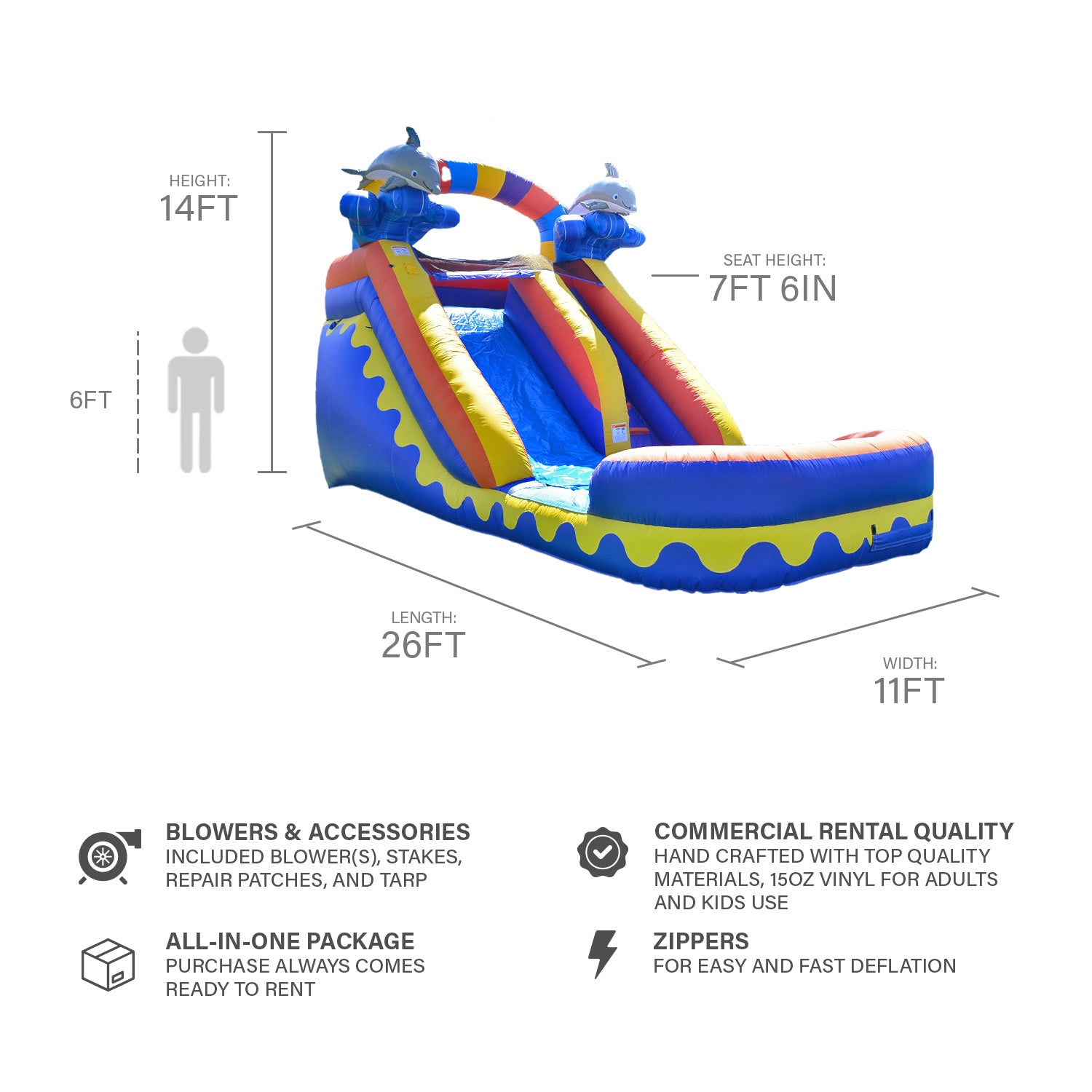 DOLPHIN SPLASH 14 FT SLIDE
