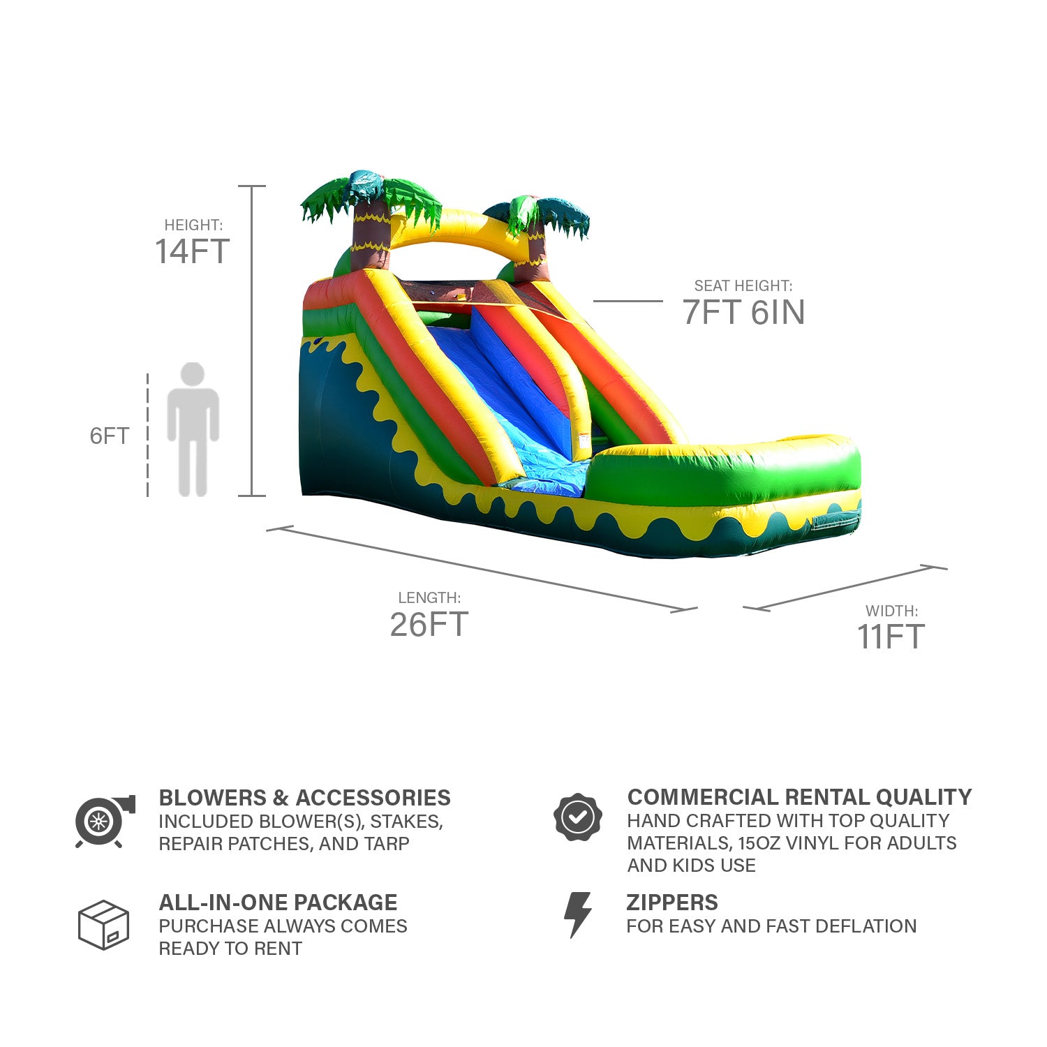 TROPICAL ALOHA 14 FT SLIDE