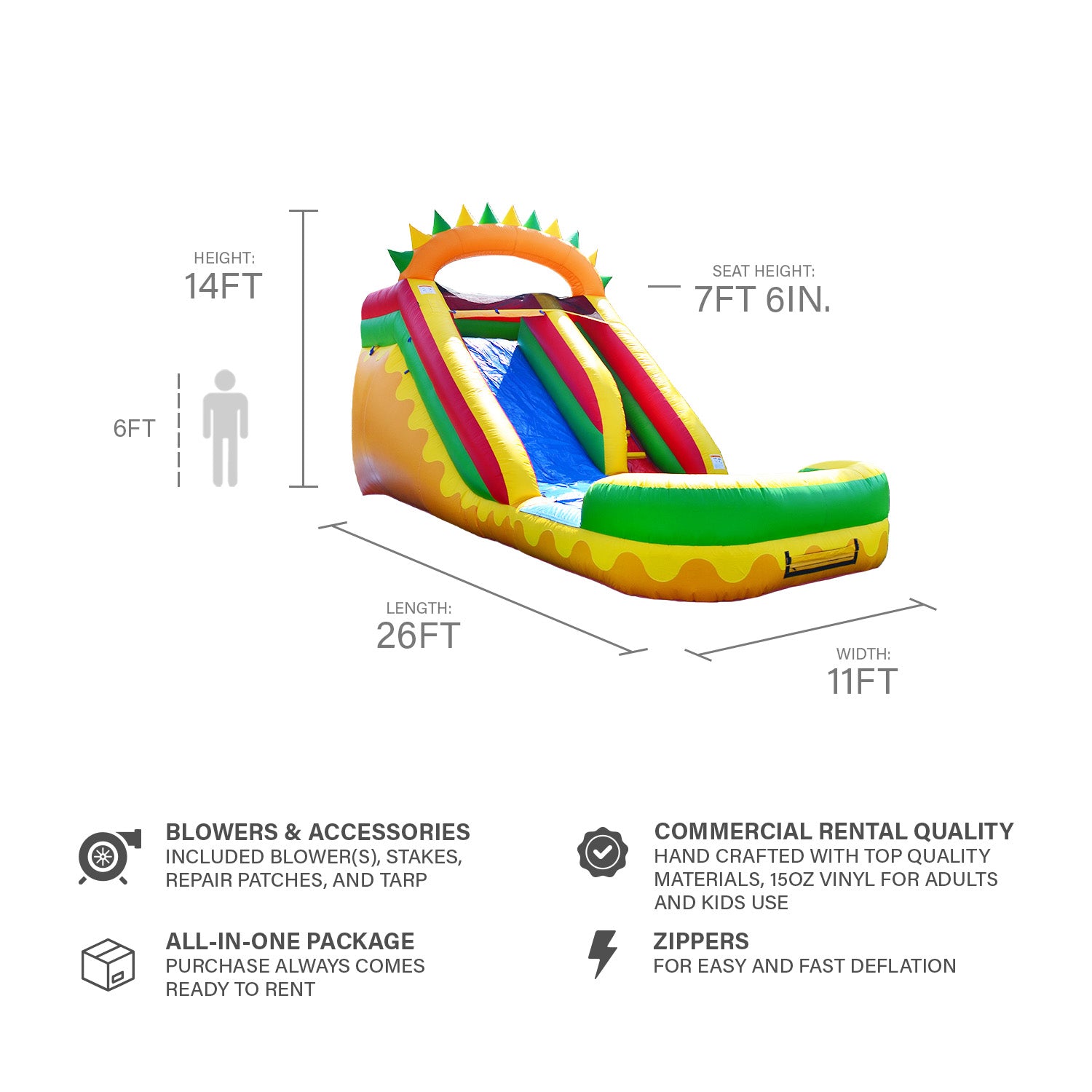 DINO FUN 14 FT SLIDE
