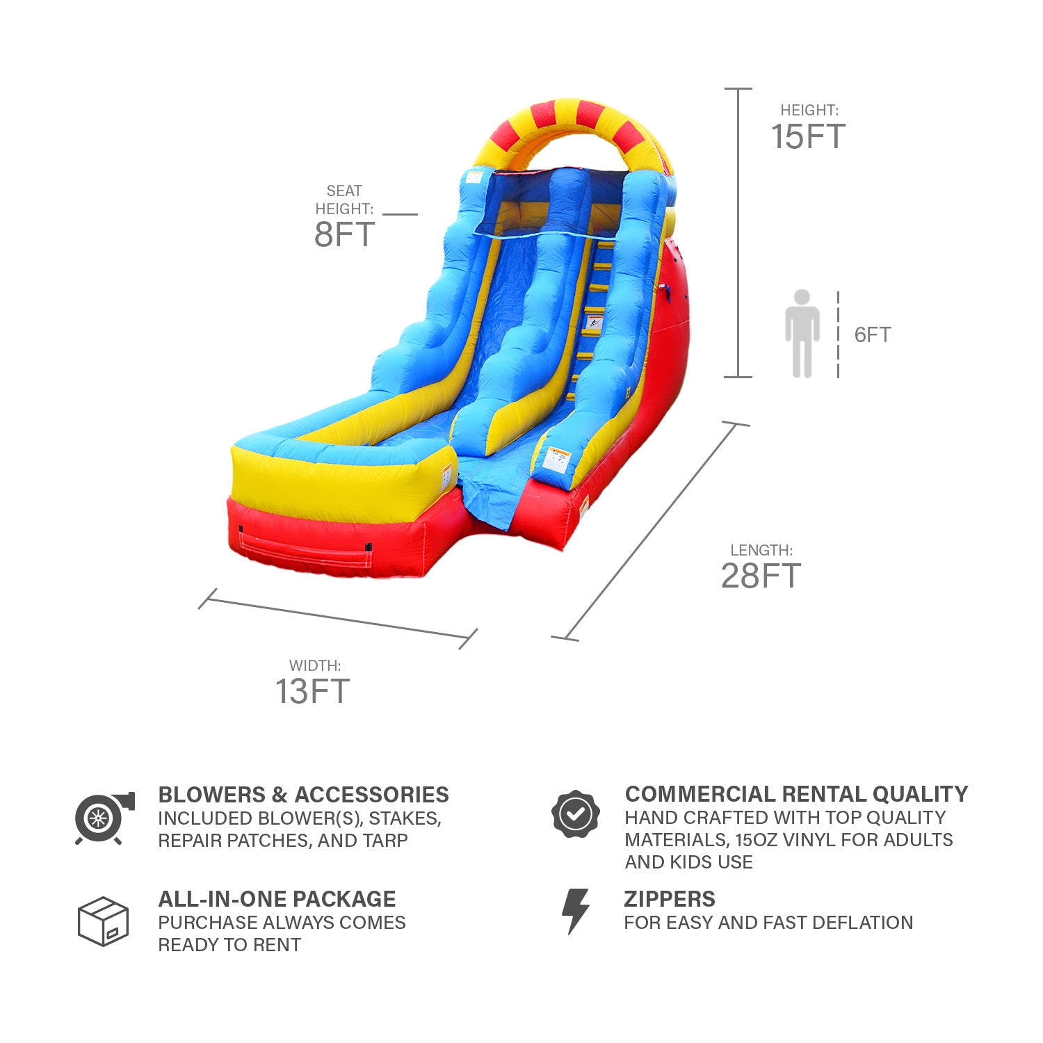 CIRCUS 15 FT MEGA SLIDE