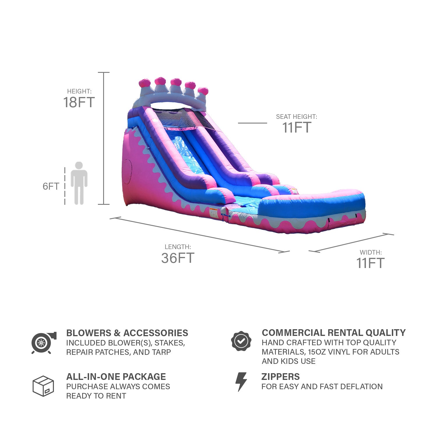 PRINCESS TIARA 18 FT SLIDE