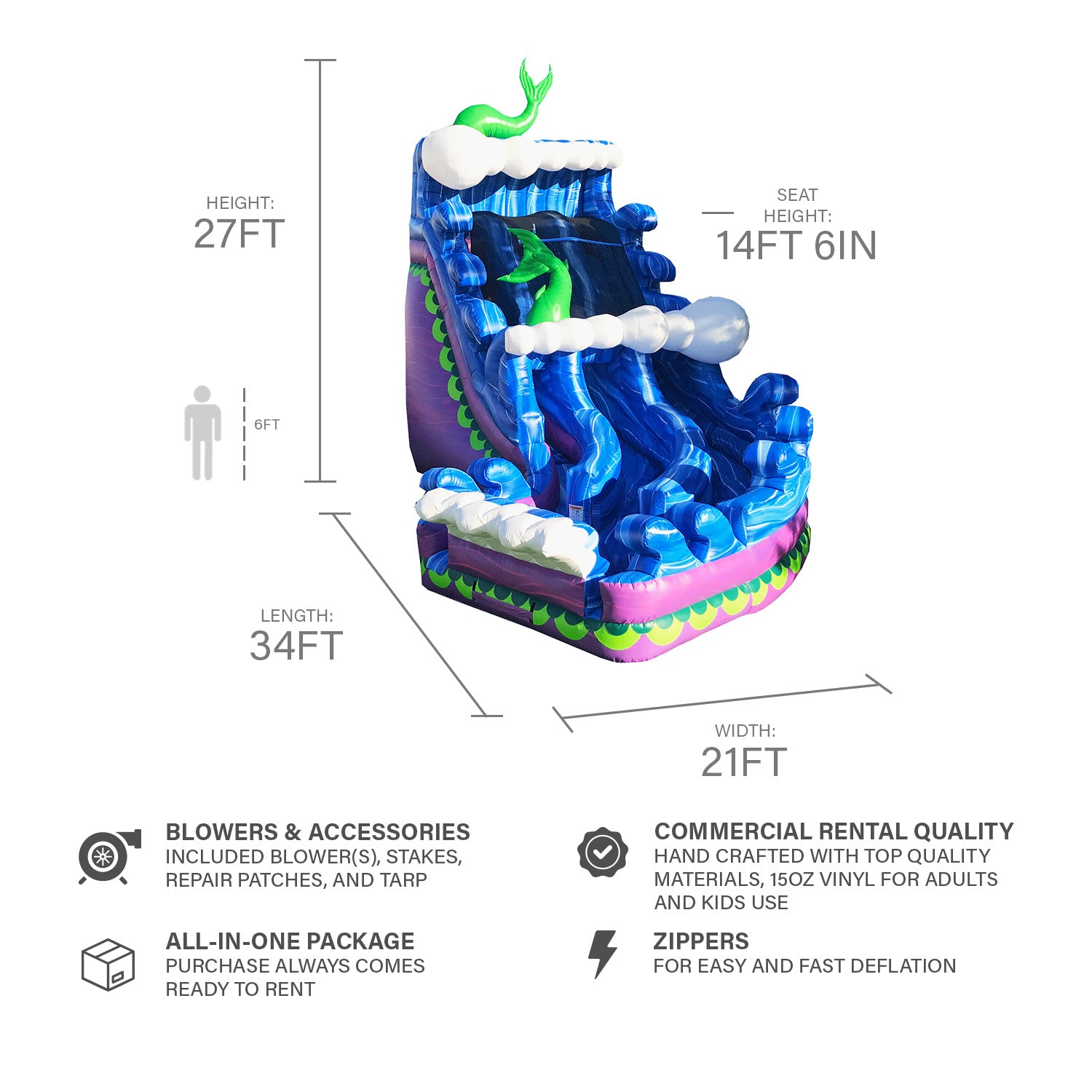 MERMAID MIA 27 FT CURVED DUAL SLIDE