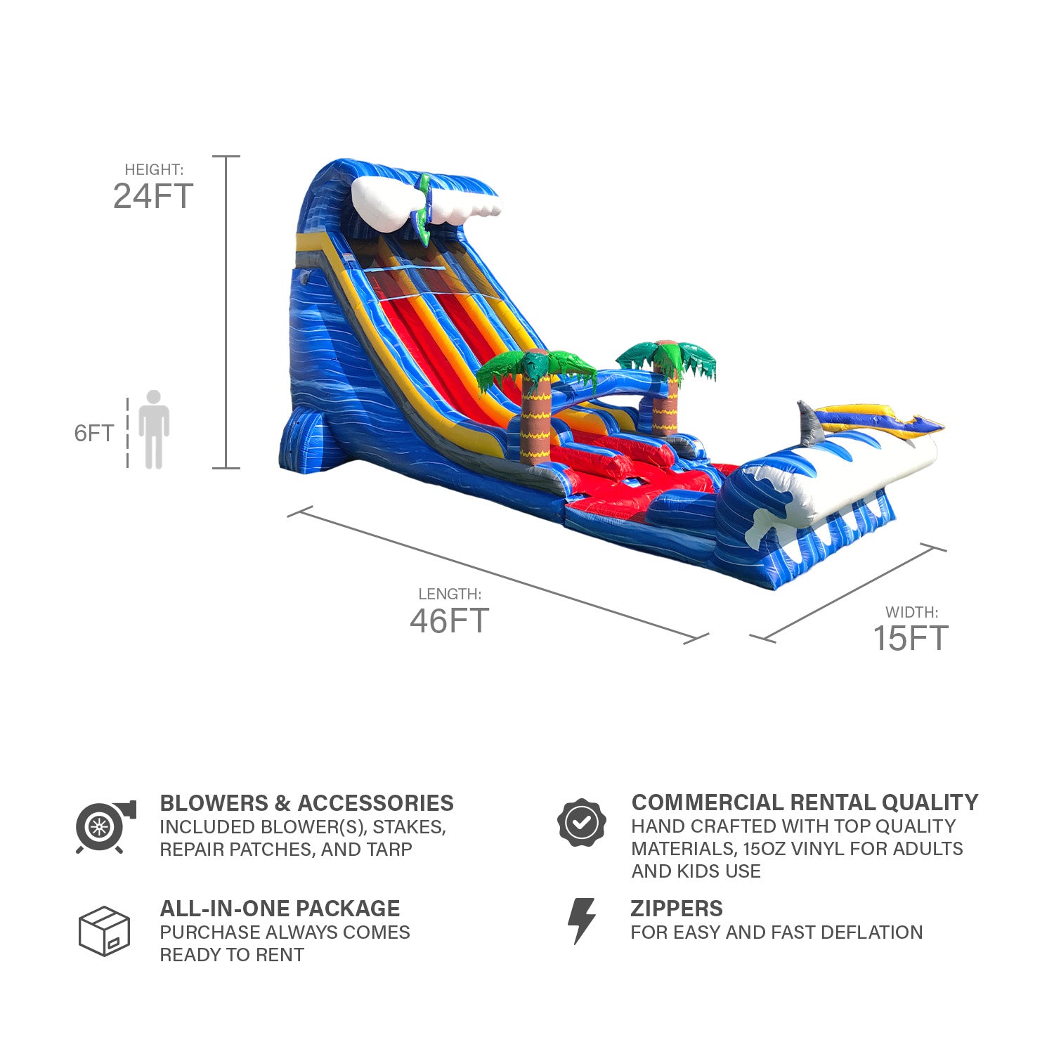 SHARK SIGHTED DUAL LANE 24 FT SLIDE