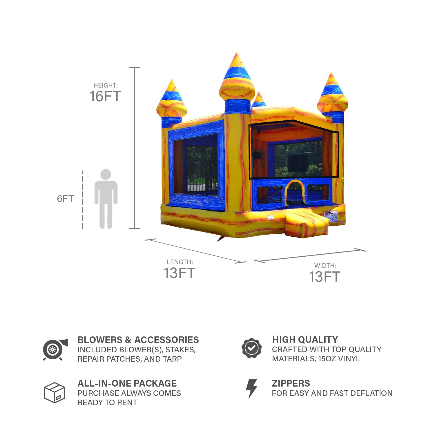 VOLCANO 13' X 13' BOUNCE HOUSE