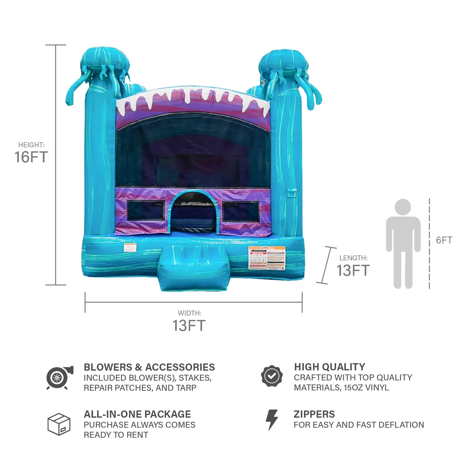 ELECTRIC 13' X 13' BOUNCE HOUSE