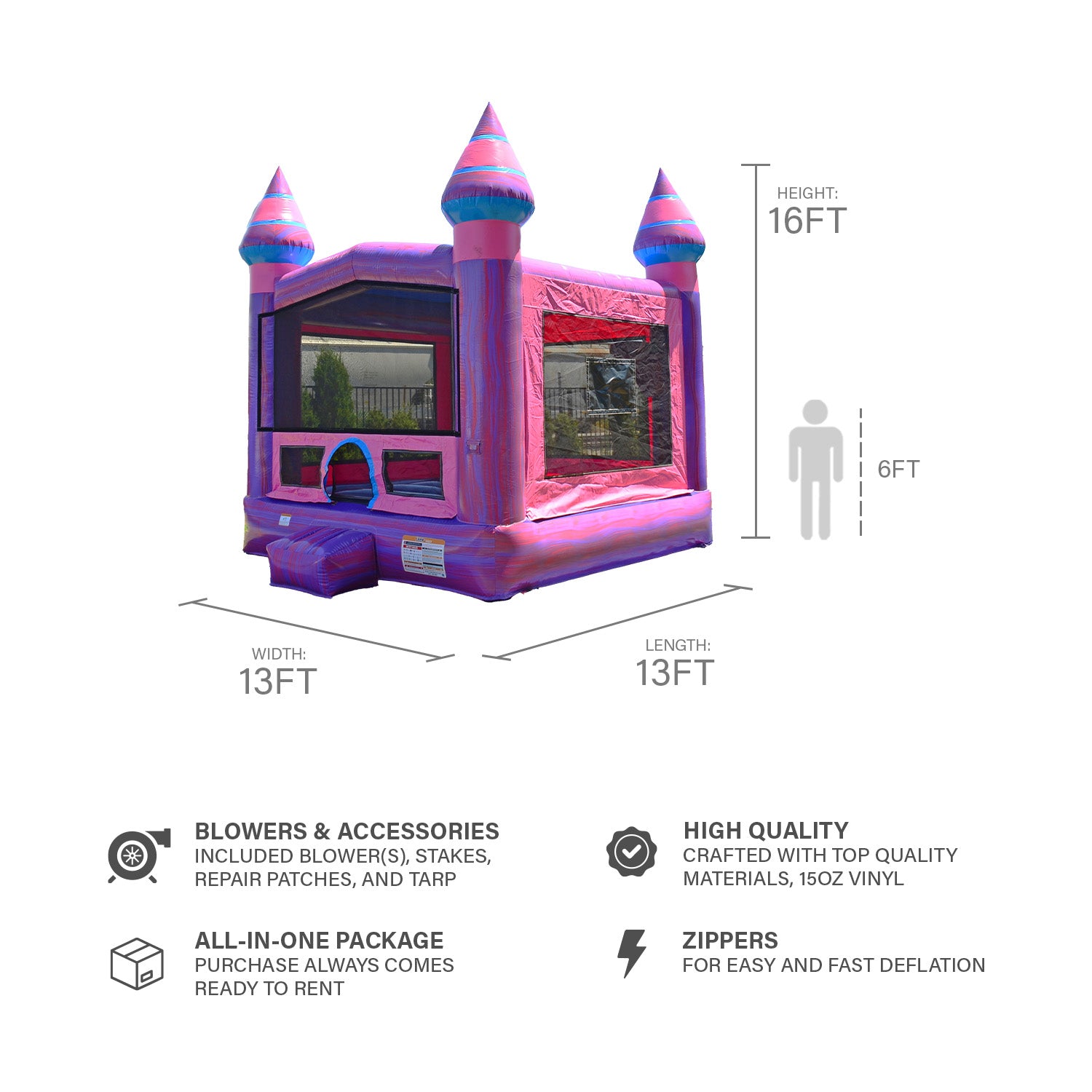 PURPLISH 13' X 13' BOUNCE HOUSE