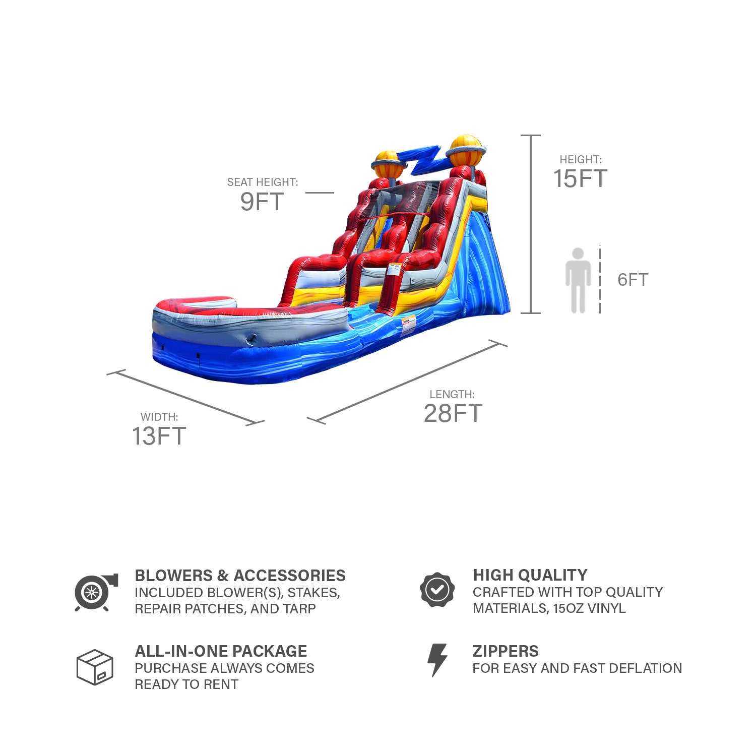 ASTRONAUT 15 FT SLIDE