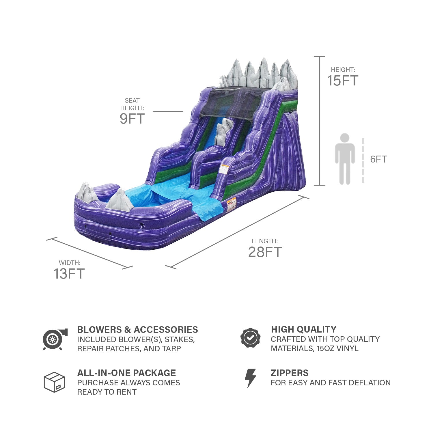 DARK NIGHT 15 FT SLIDE