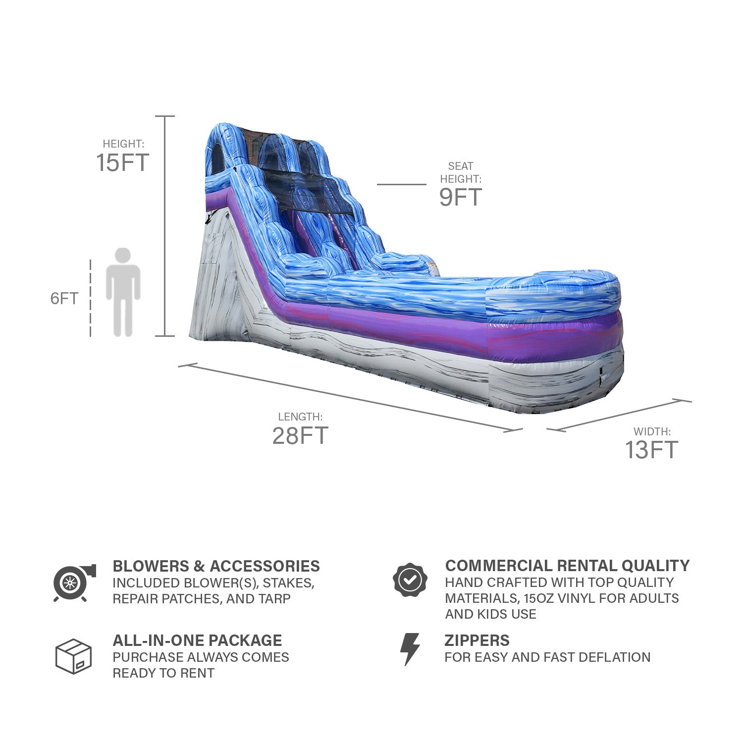 STARRY NIGHT 15 FT SLIDE