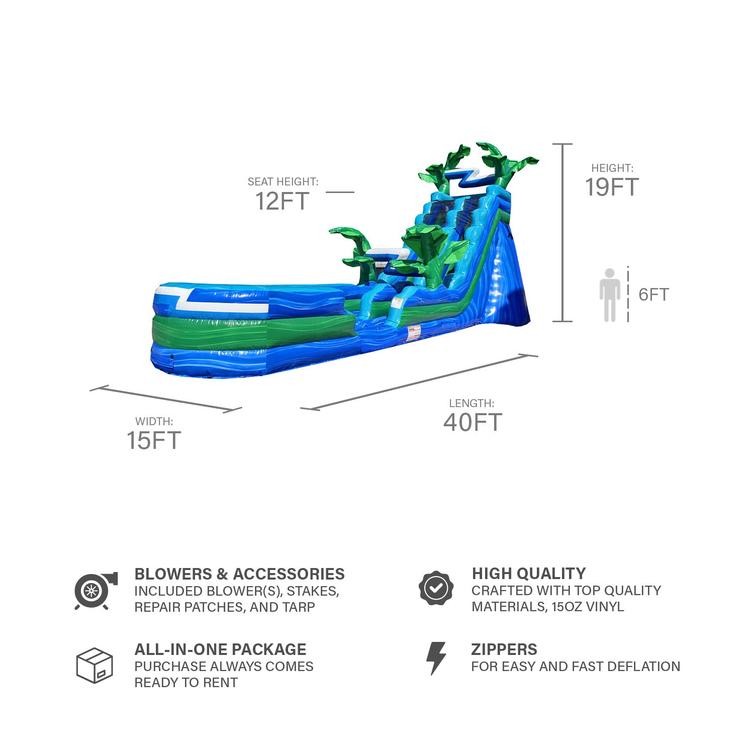 TROPICAL PARADISE 19 FT SLIDE