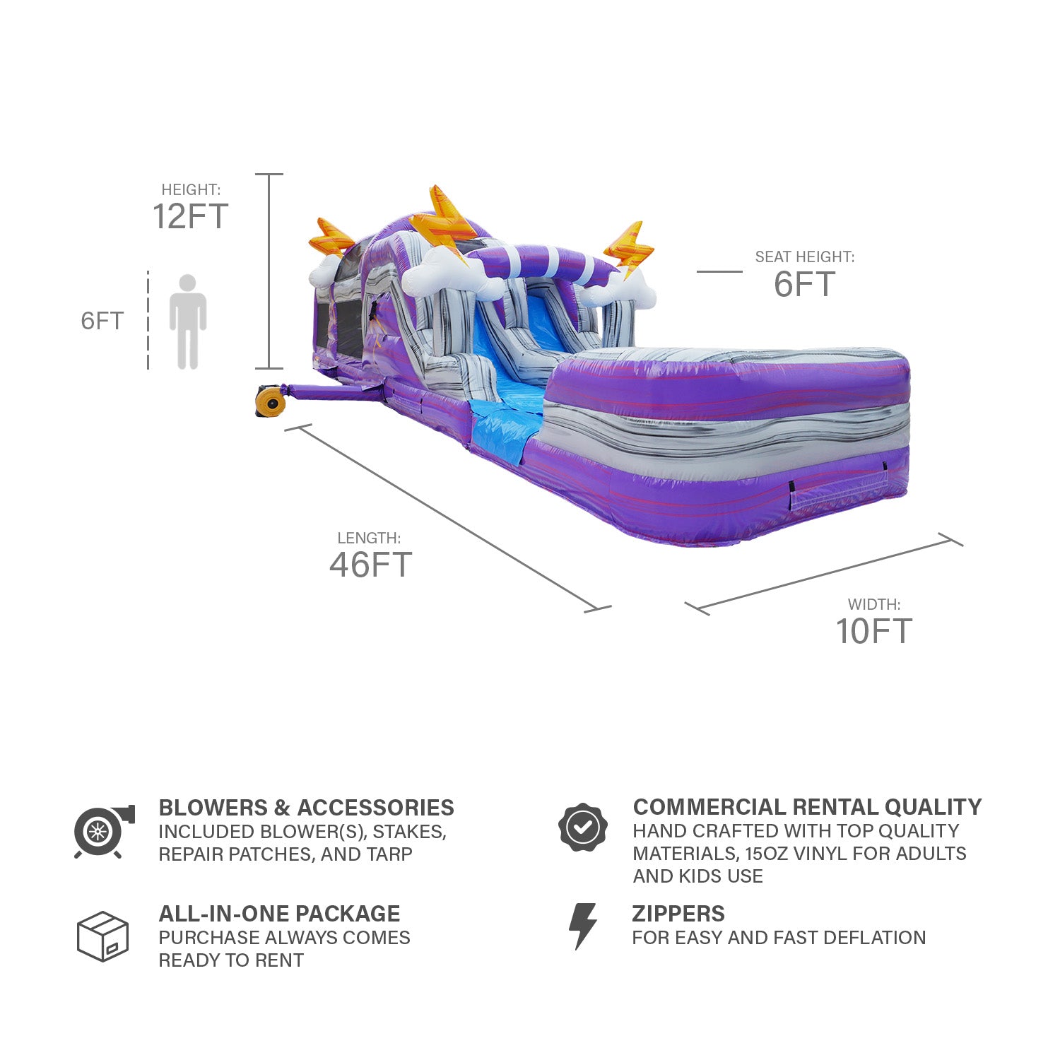 THUNDER 46 FT EXTENDED WET DRY OBSTACLE