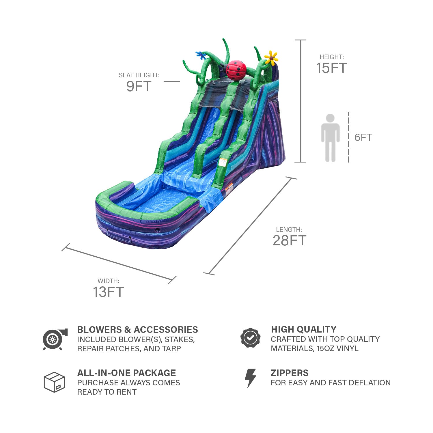 ENCHANTED FOREST 15 FT SLIDE