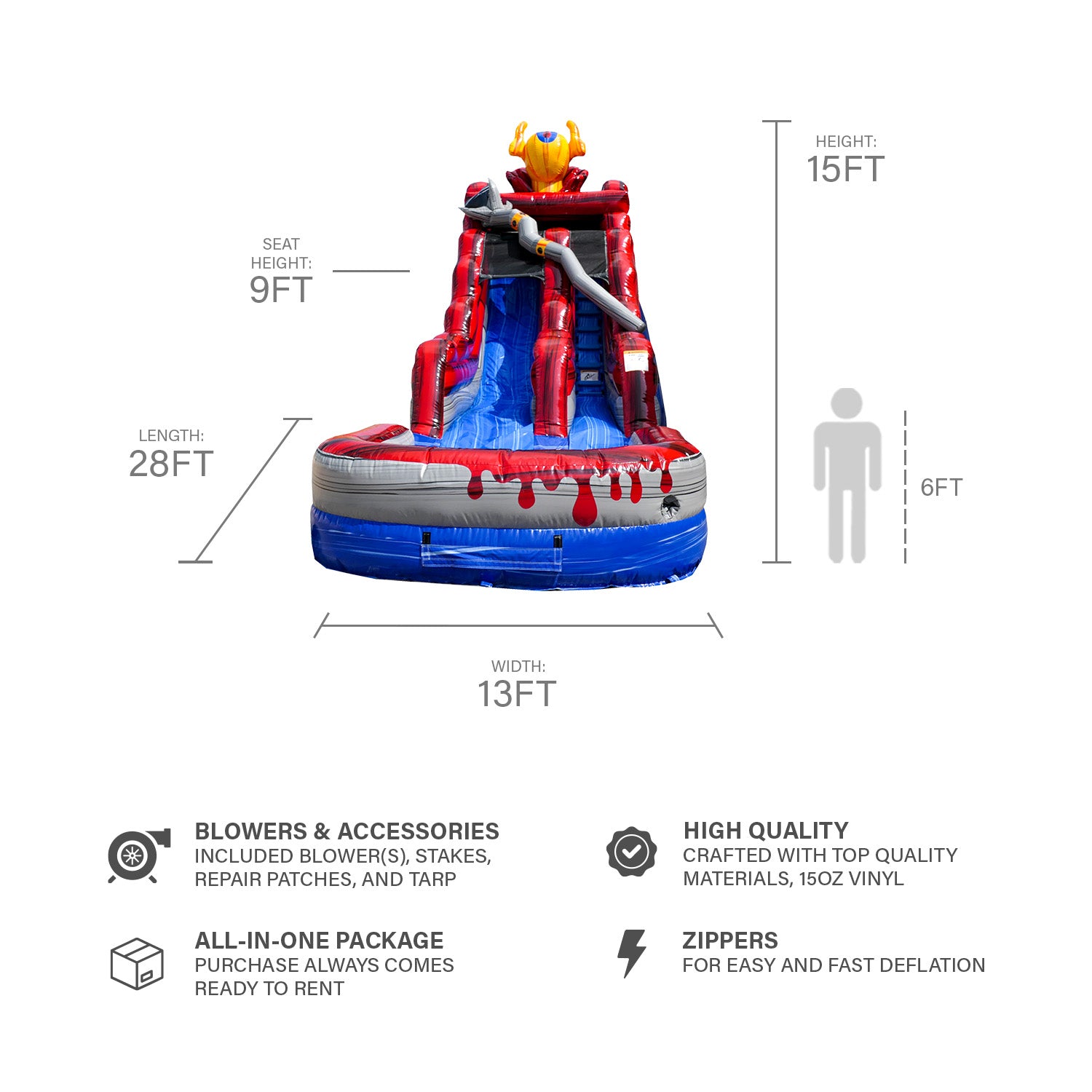 (2 LEFT) QUEEN 15 FT SLIDE