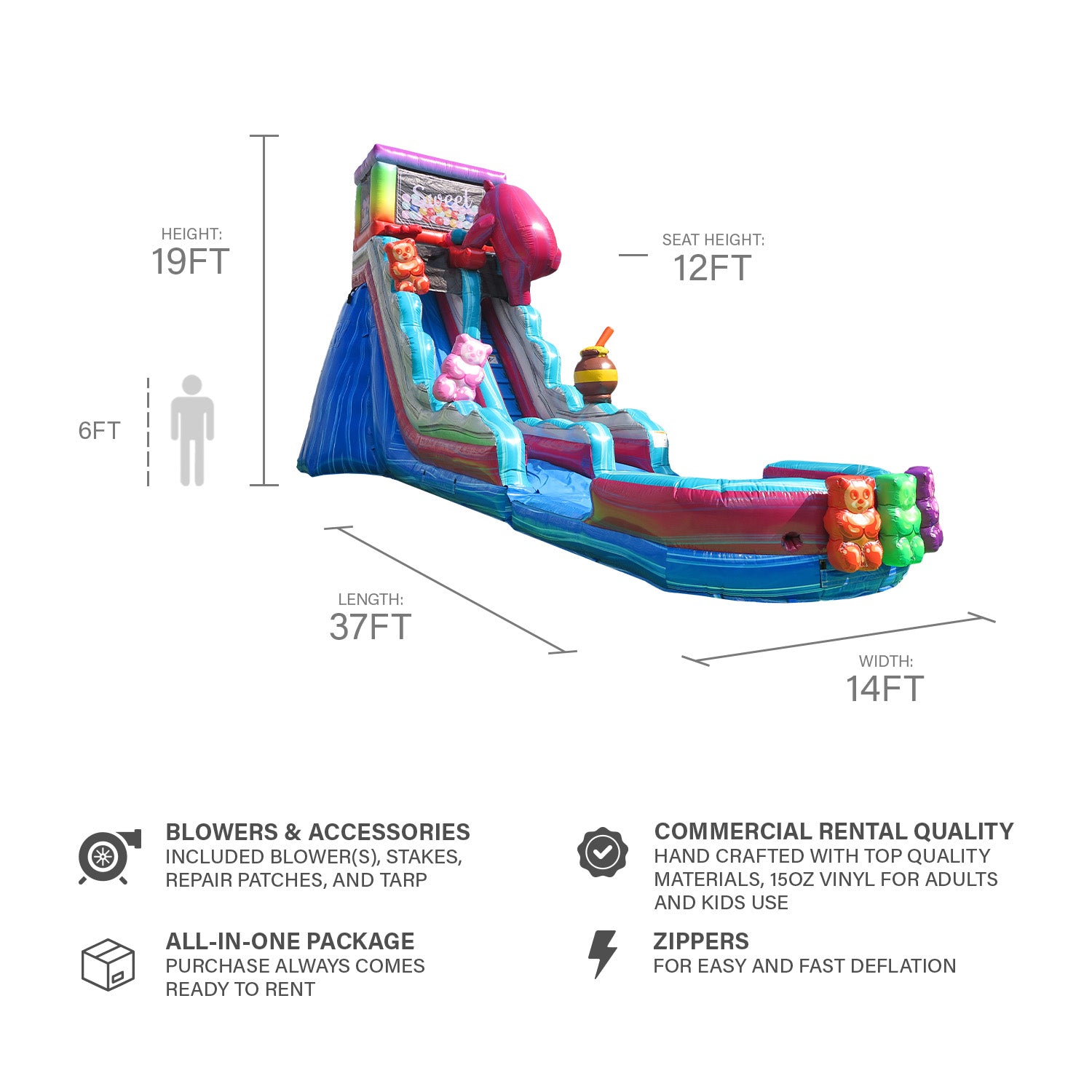 GUMMY BEARS 19 FT SLIDE