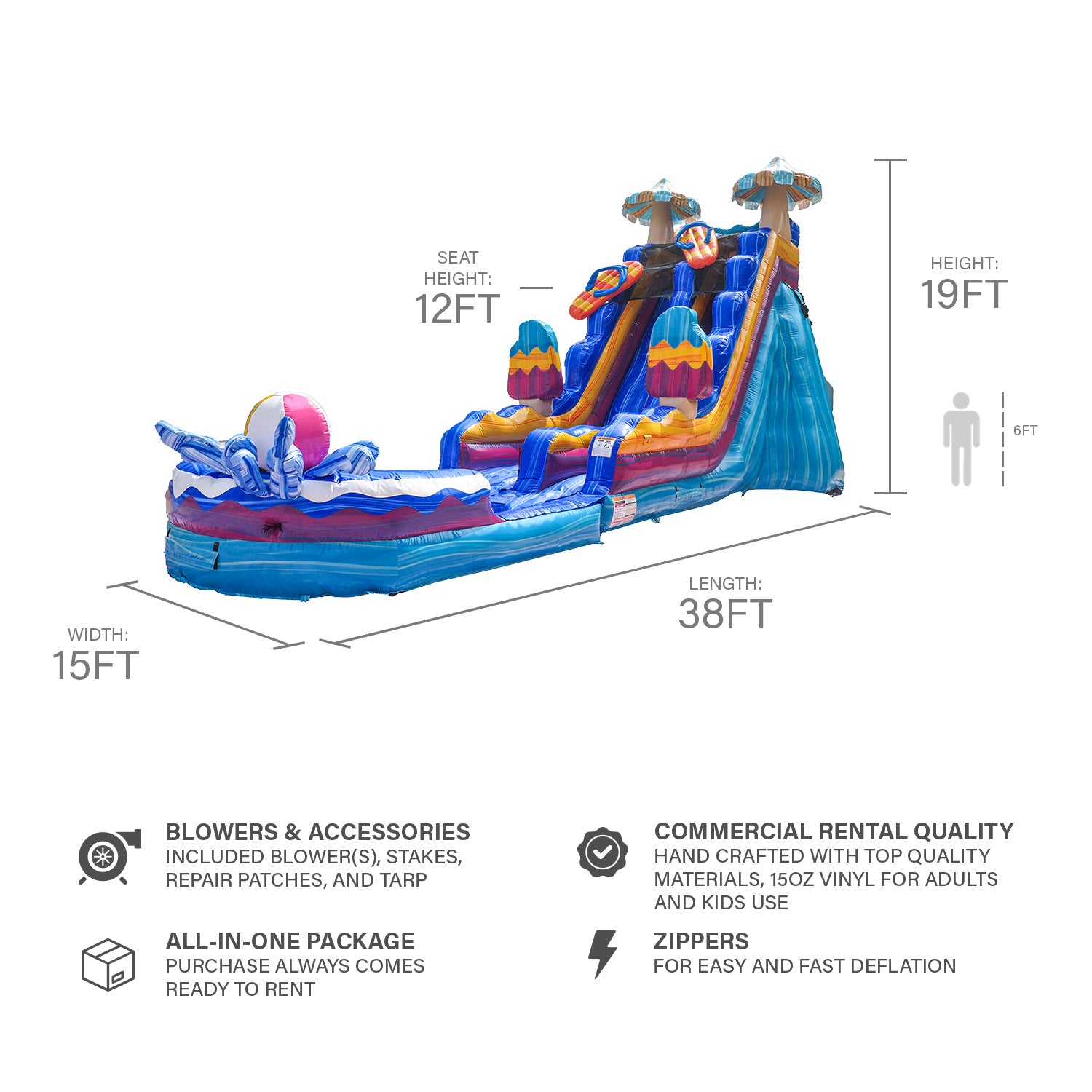POOL PARTY 19 FT SLIDE