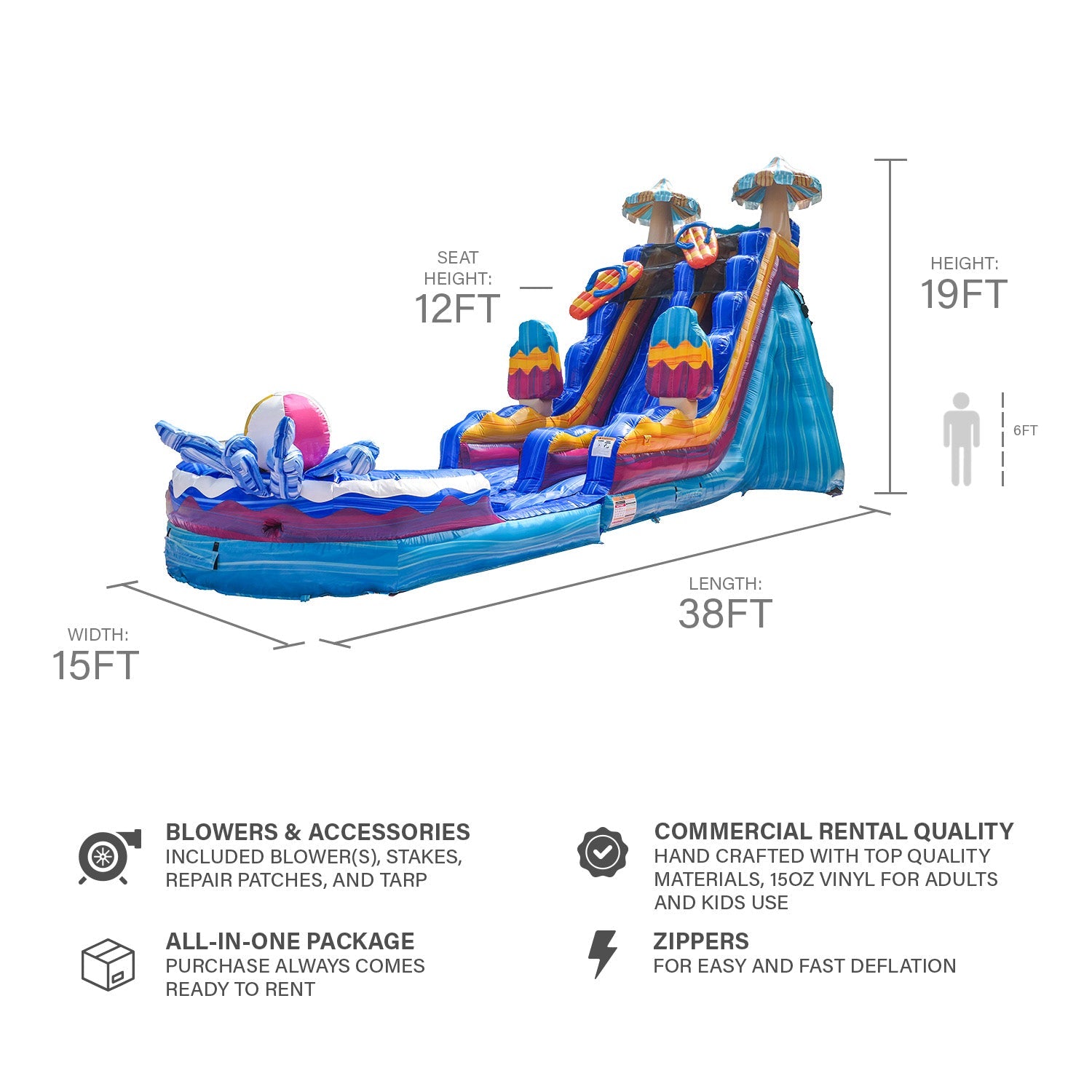 POOL PARTY 19 FT SLIDE