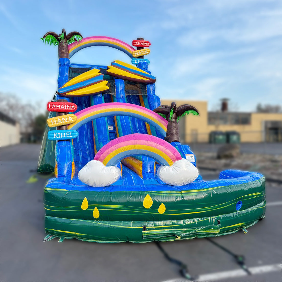 BEACH CAMPER 20 FT DUAL LANE SLIDE - CENTER STAIRS