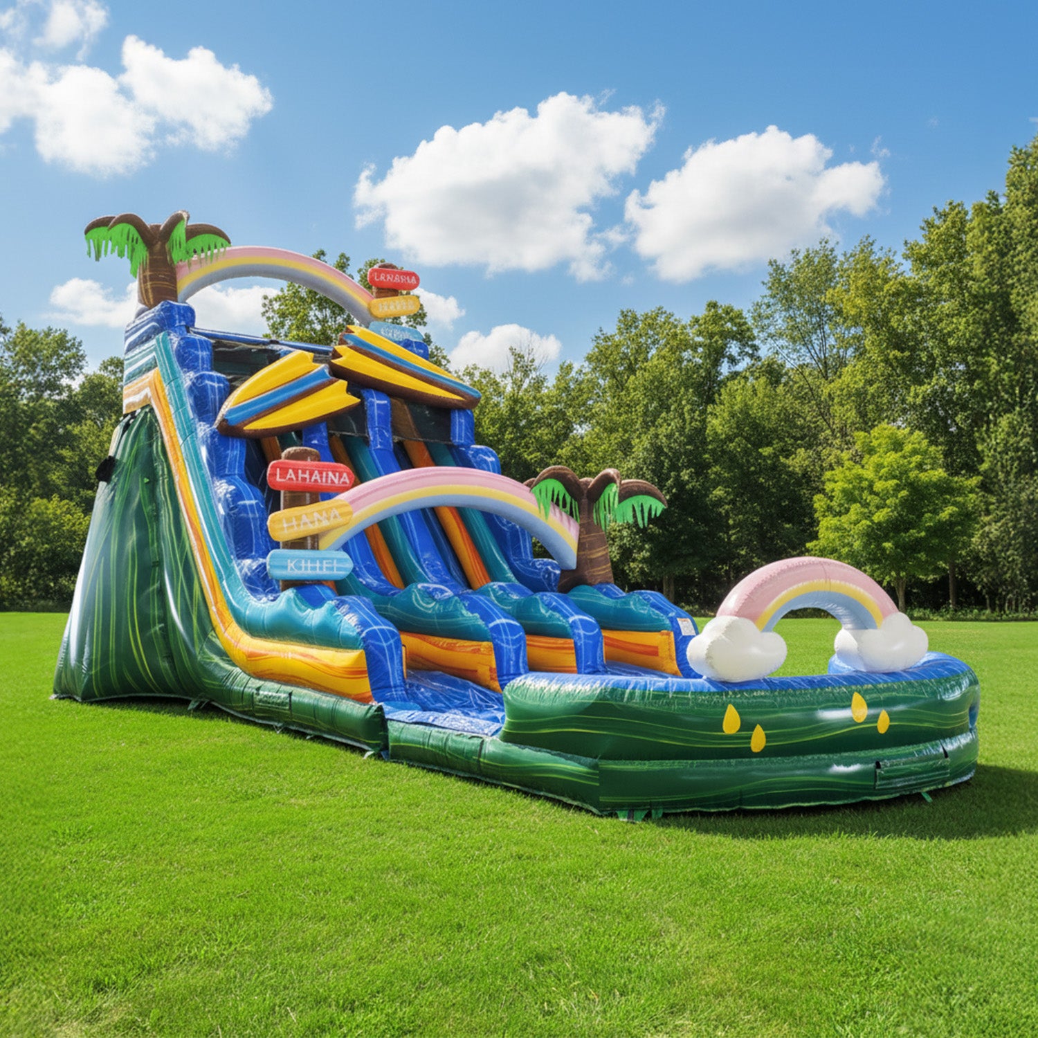 BEACH CAMPER 20 FT DUAL LANE SLIDE - CENTER STAIRS