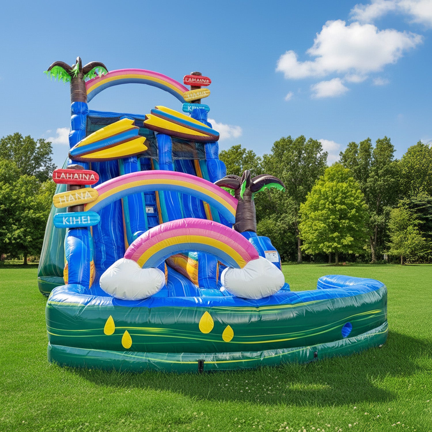 BEACH CAMPER 20 FT DUAL LANE SLIDE - CENTER STAIRS