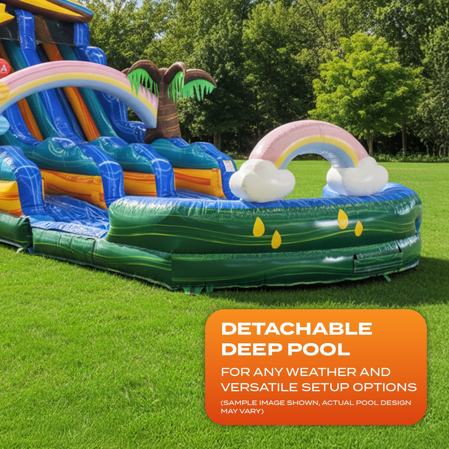 BEACH CAMPER 20 FT DUAL LANE SLIDE - CENTER STAIRS