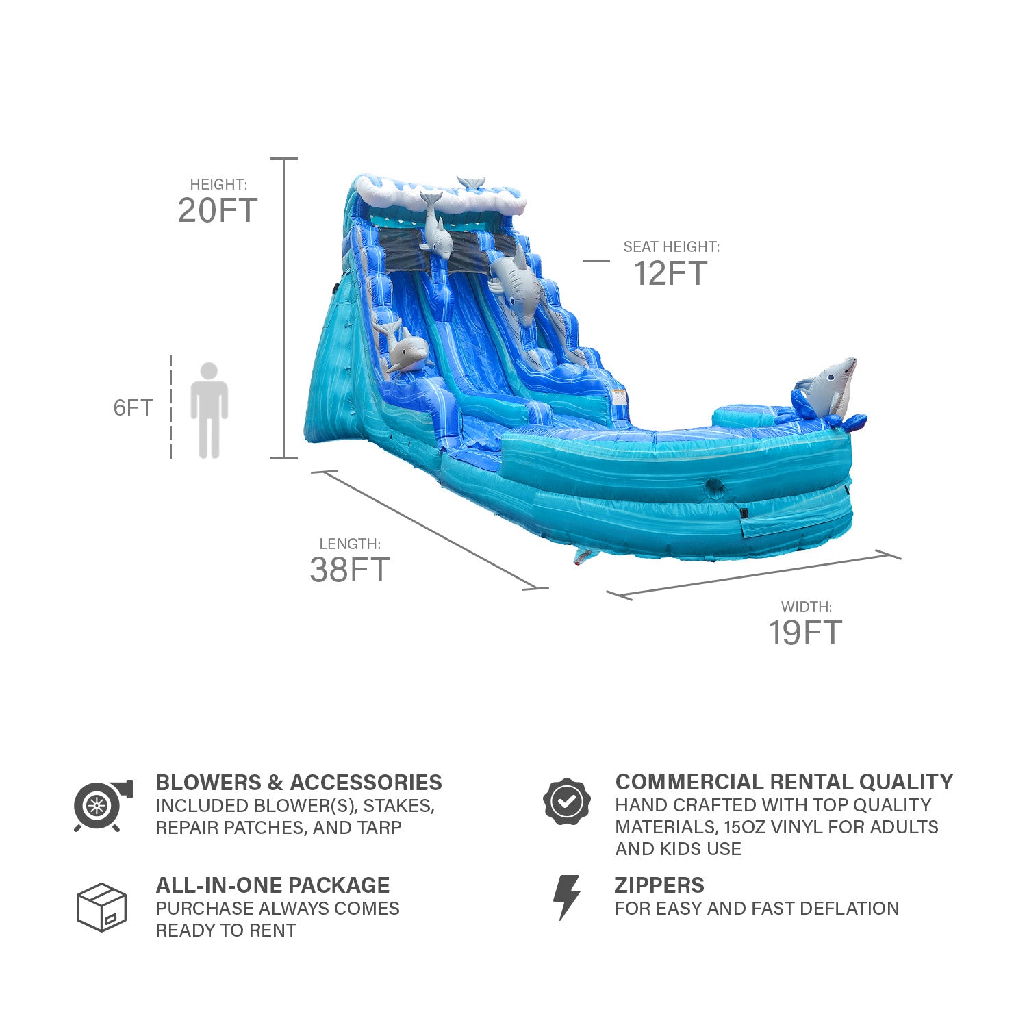 DOLPHIN 20 FT DUAL LANE SLIDE