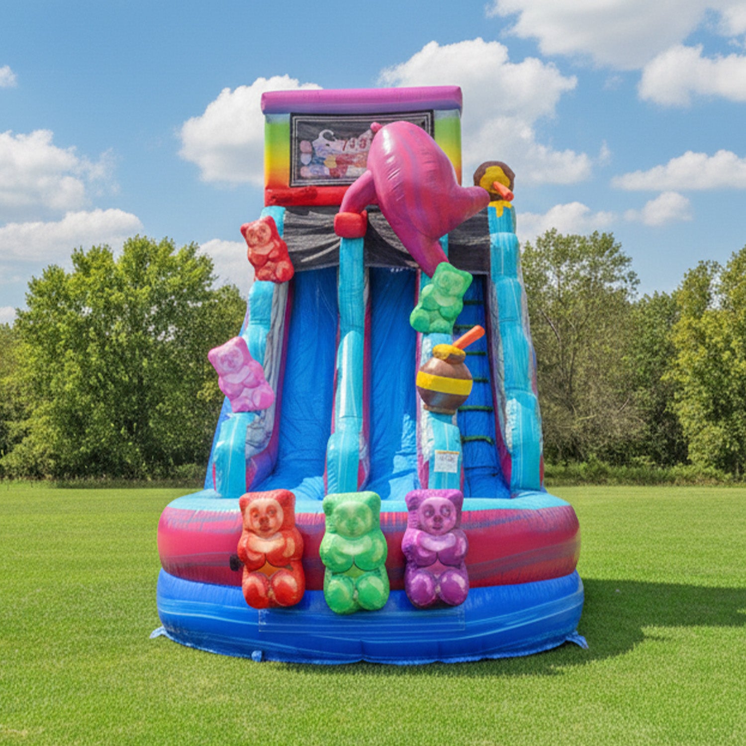 GUMMY BEARS 20 FT DUAL LANE SLIDE