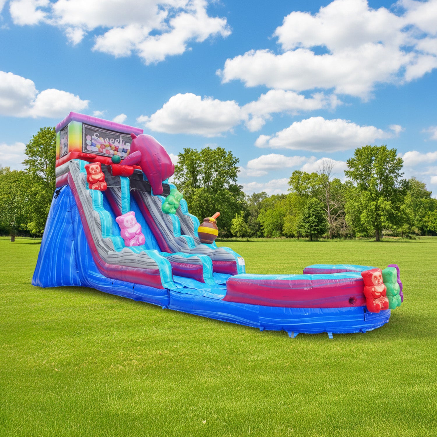 GUMMY BEARS 20 FT DUAL LANE SLIDE