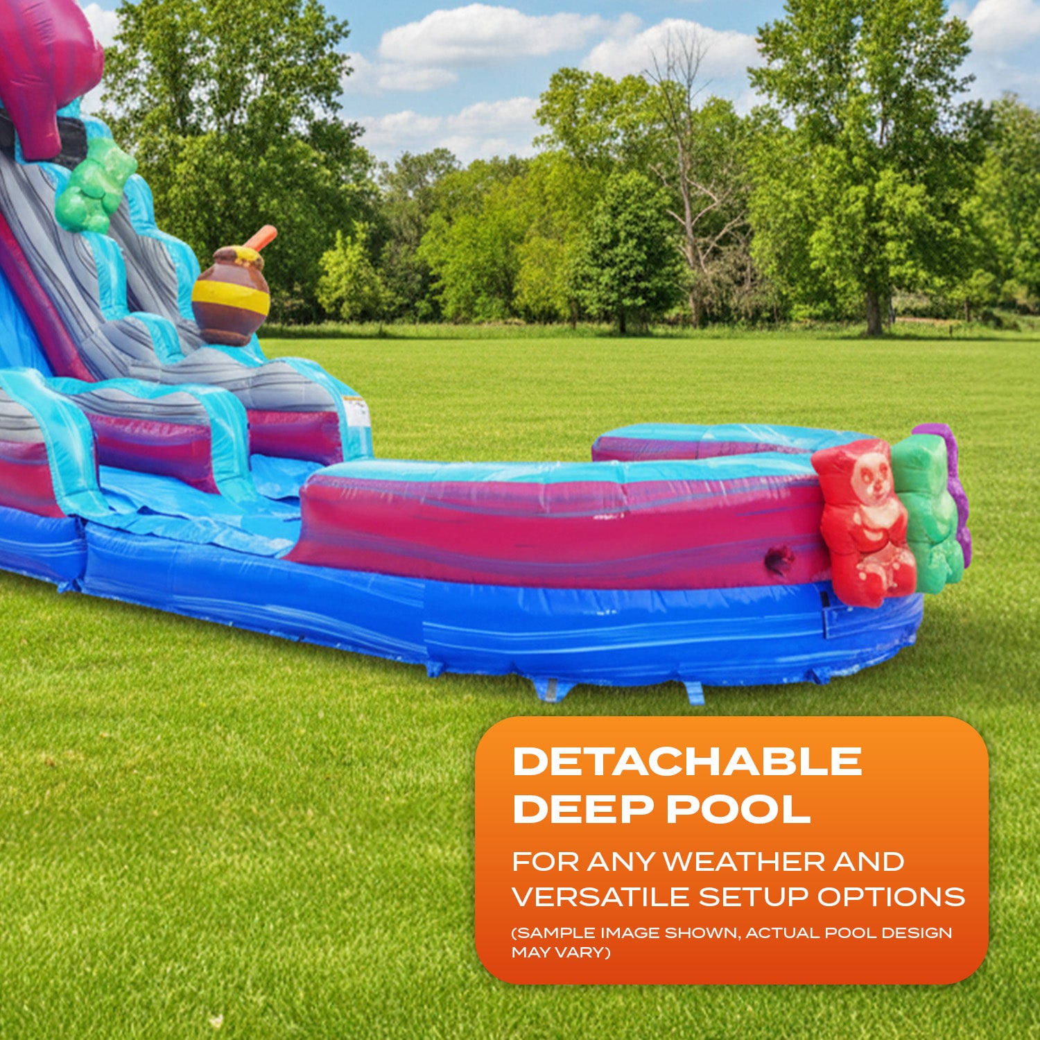 GUMMY BEARS 20 FT DUAL LANE SLIDE