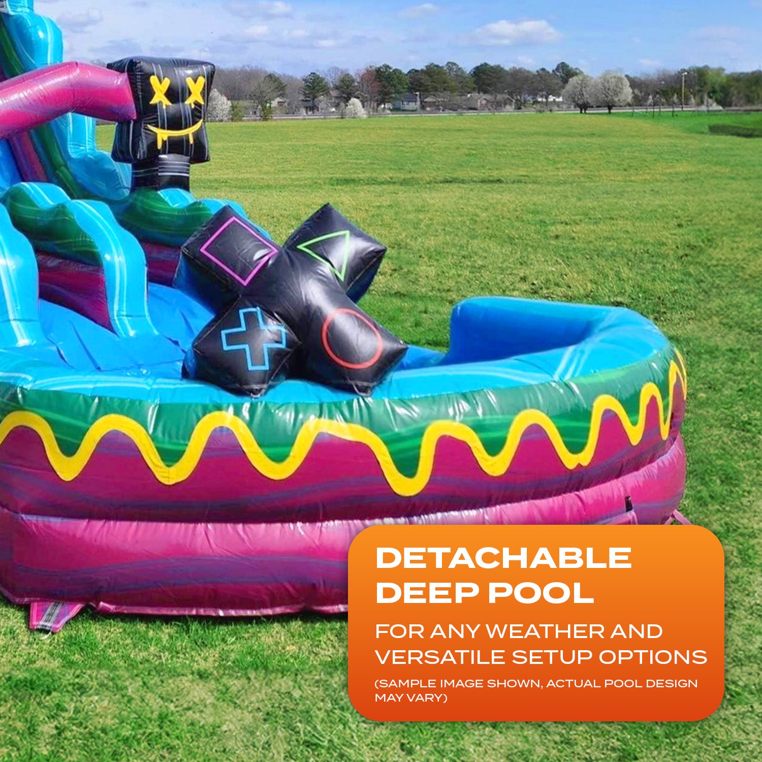 LEVEL UP 20 FT DUAL LANE SLIDE - CENTER STAIRS