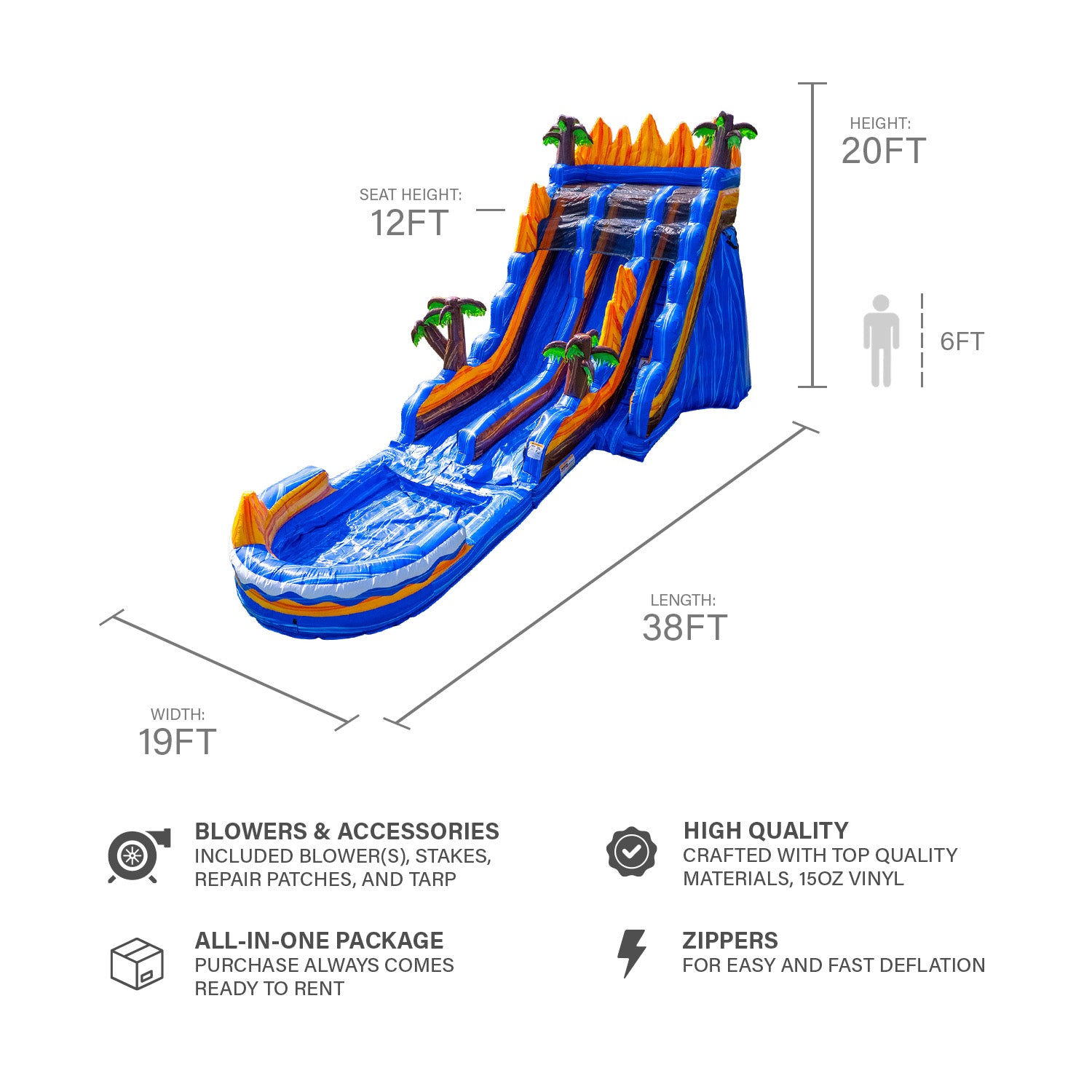 OASIS 20 FT DUAL LANE SLIDE