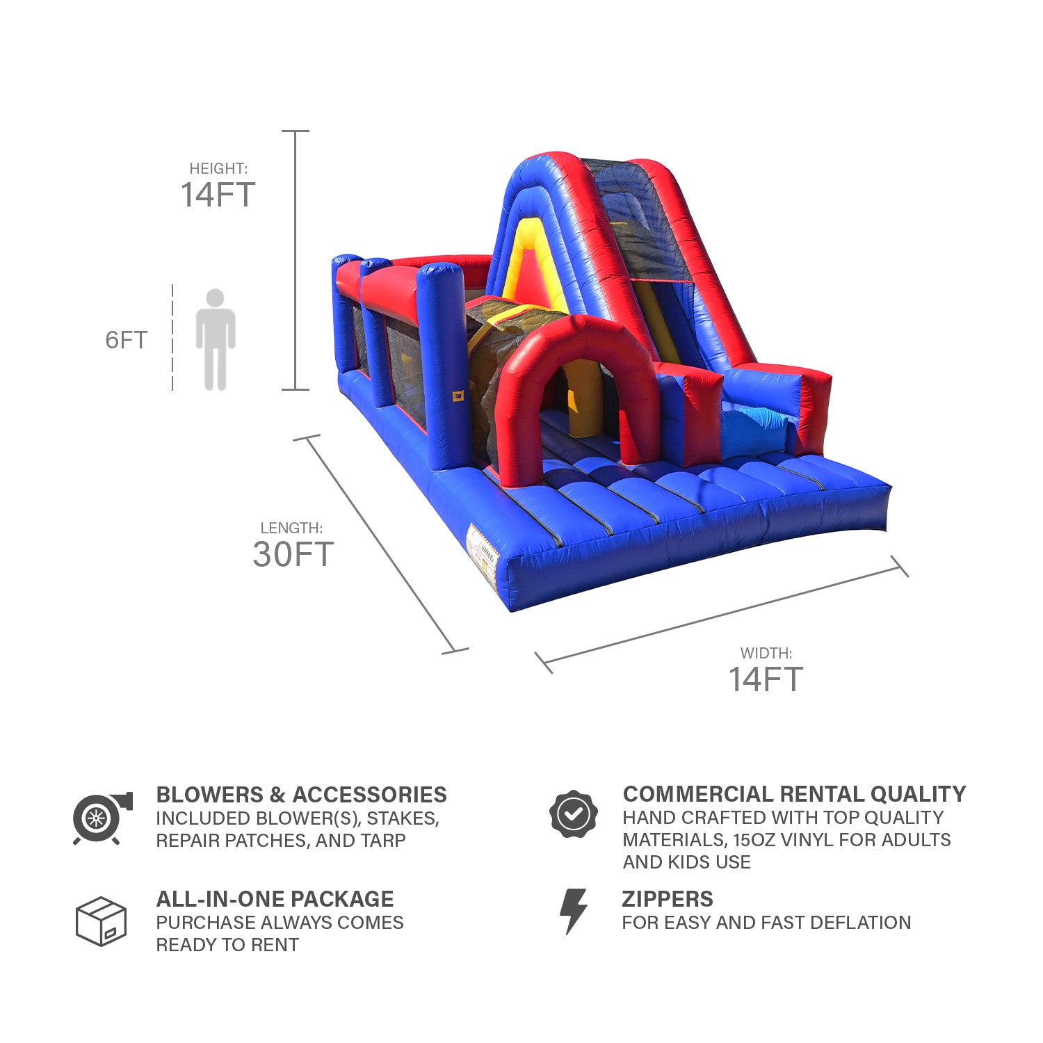30 ft RAINBOW XTREME OBSTACLE
