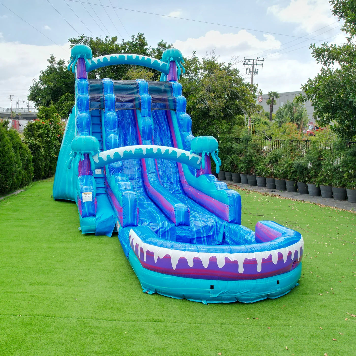 inflatable water slides with pools