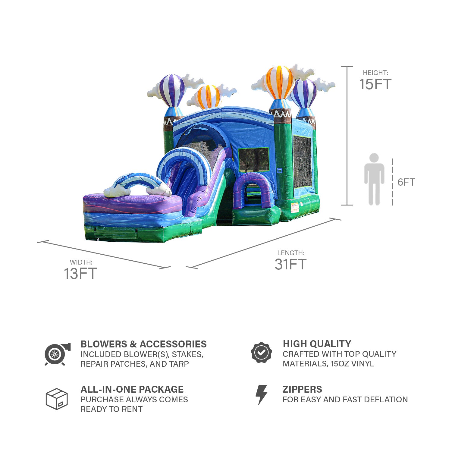 HOT AIR BALLOON FRONT LOADER COMBO