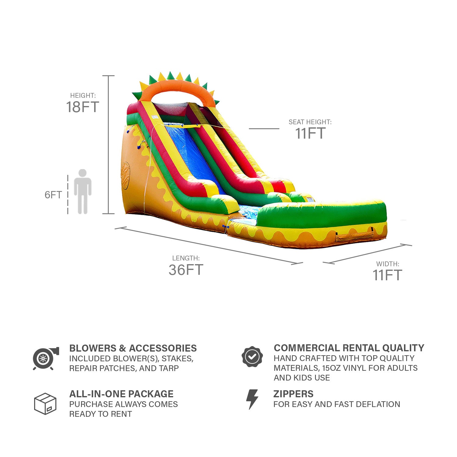 DINO FUN 18 FT SLIDE