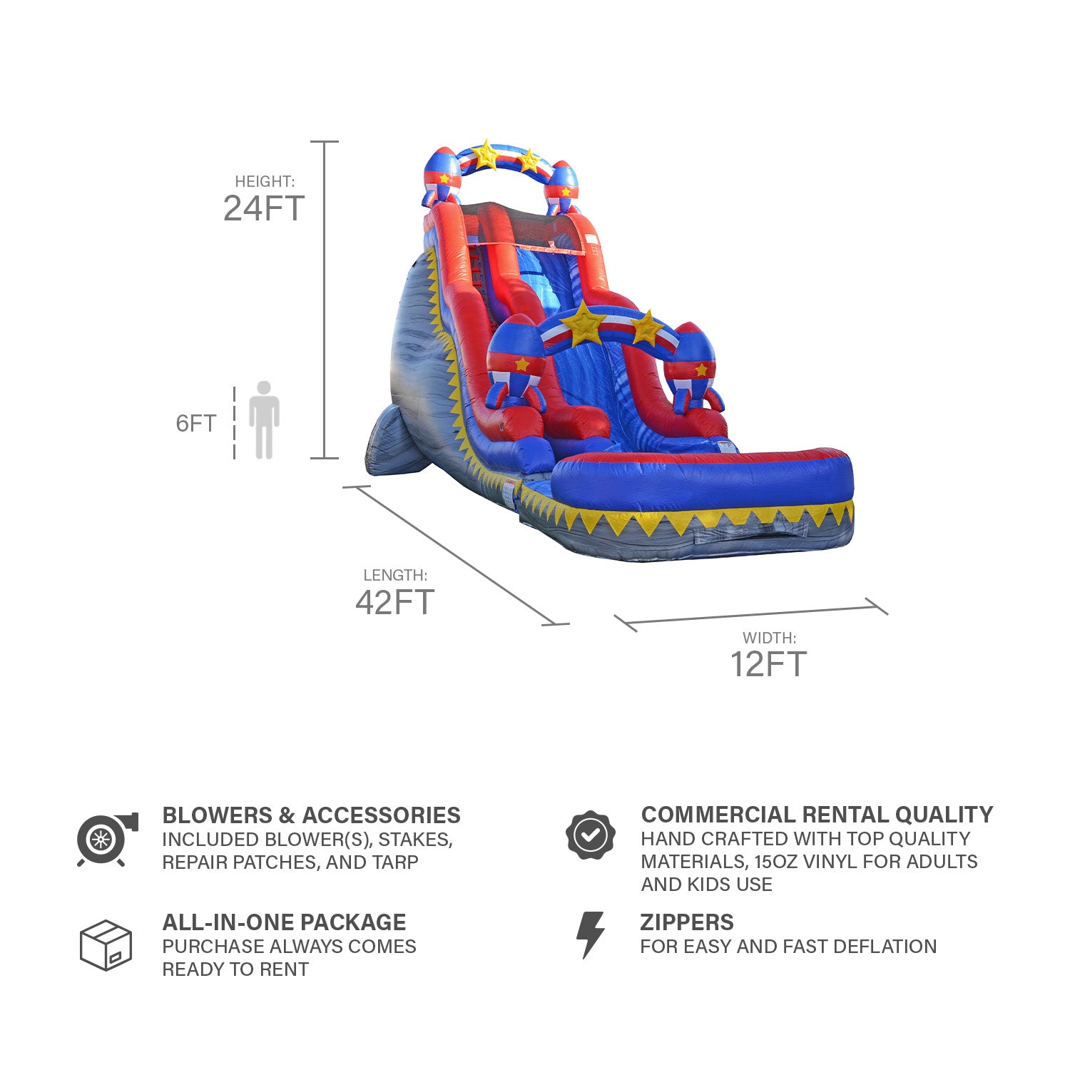 ROCKET DOUBLE DROP WAVE 24 FT SLIDE