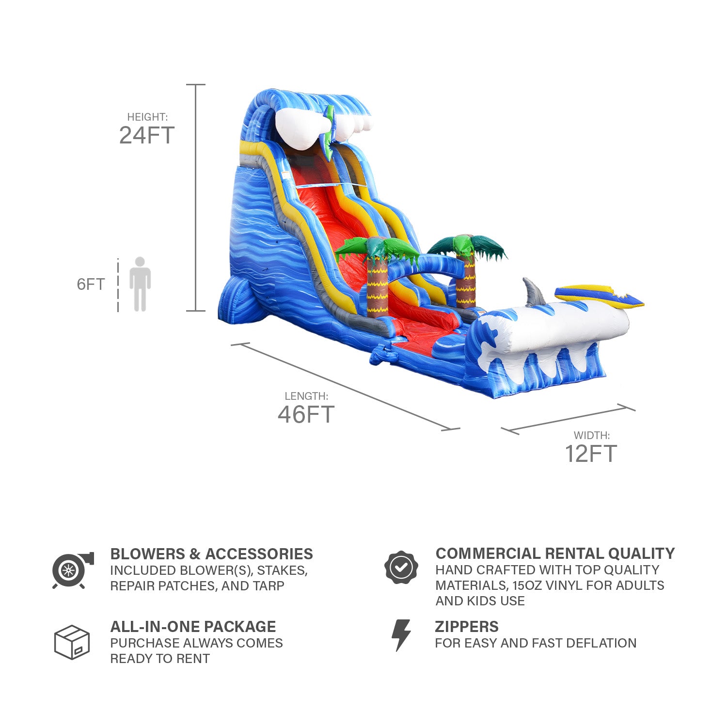 SHARK SIGHTED WAVE 24 FT SLIDE