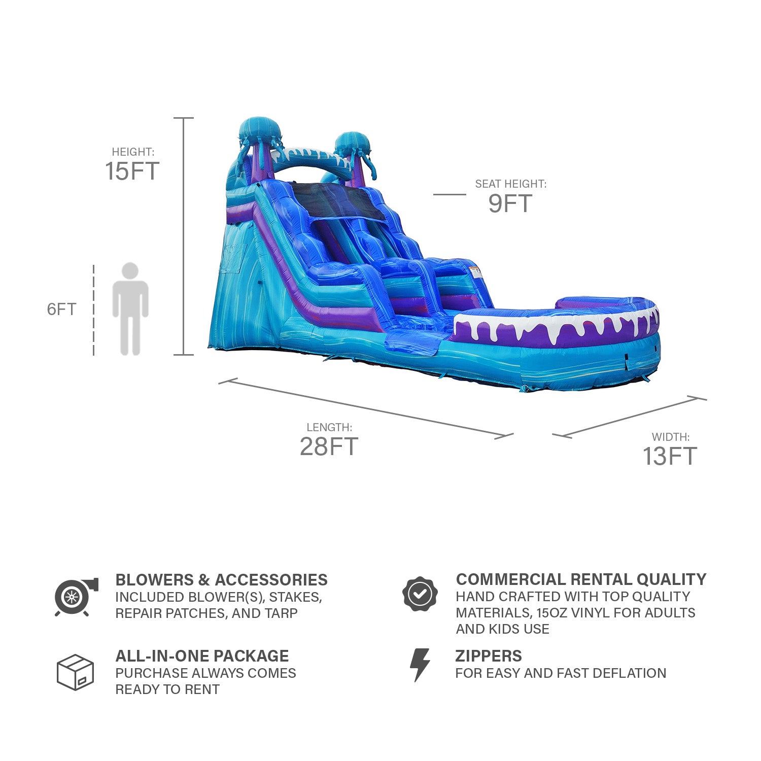 ELECTRIC 15 FT SLIDE