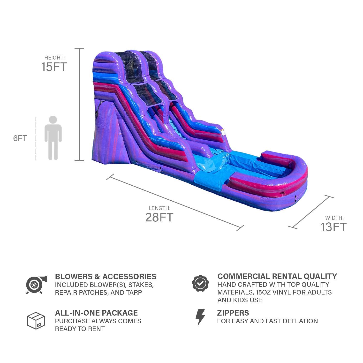 PURPLISH 15 FT SLIDE