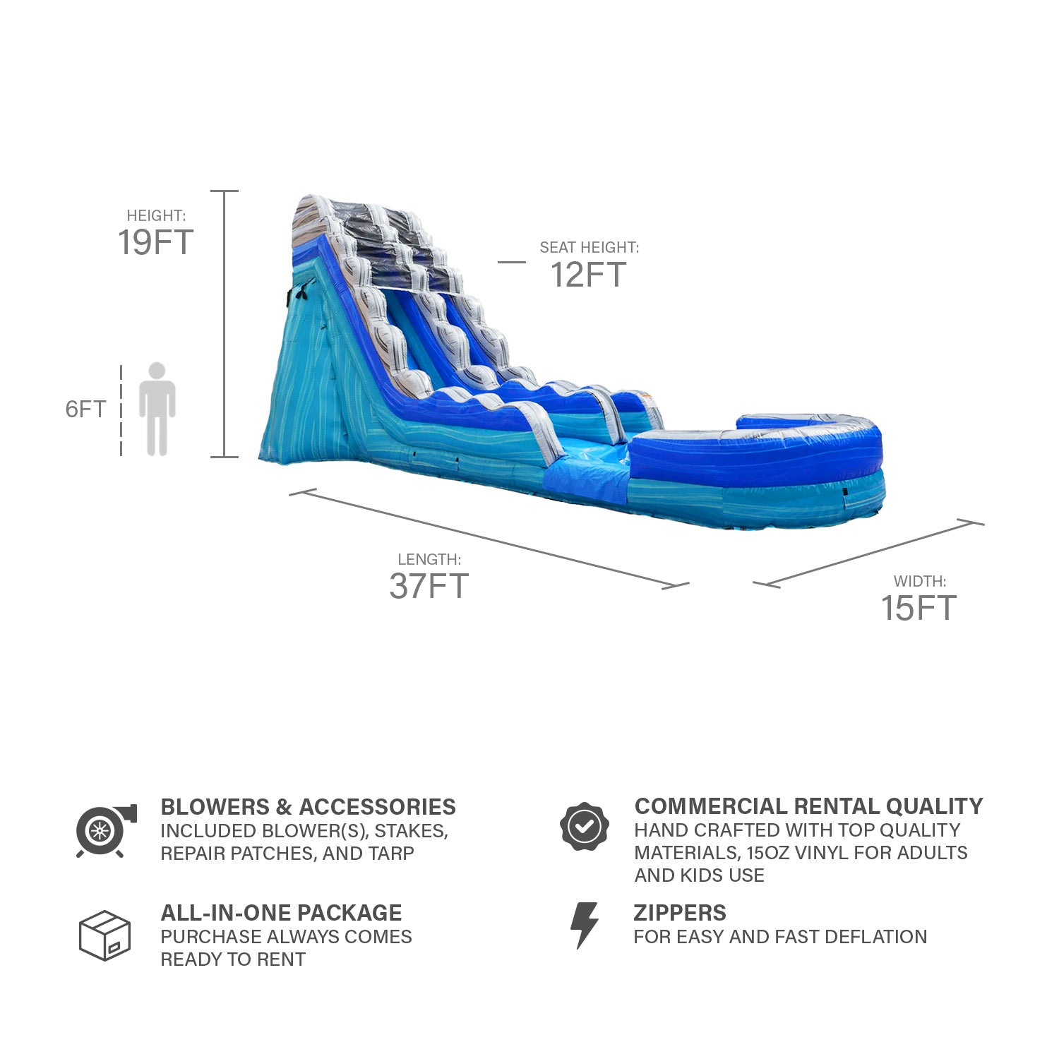 OCEAN BLUE 19 FT SLIDE